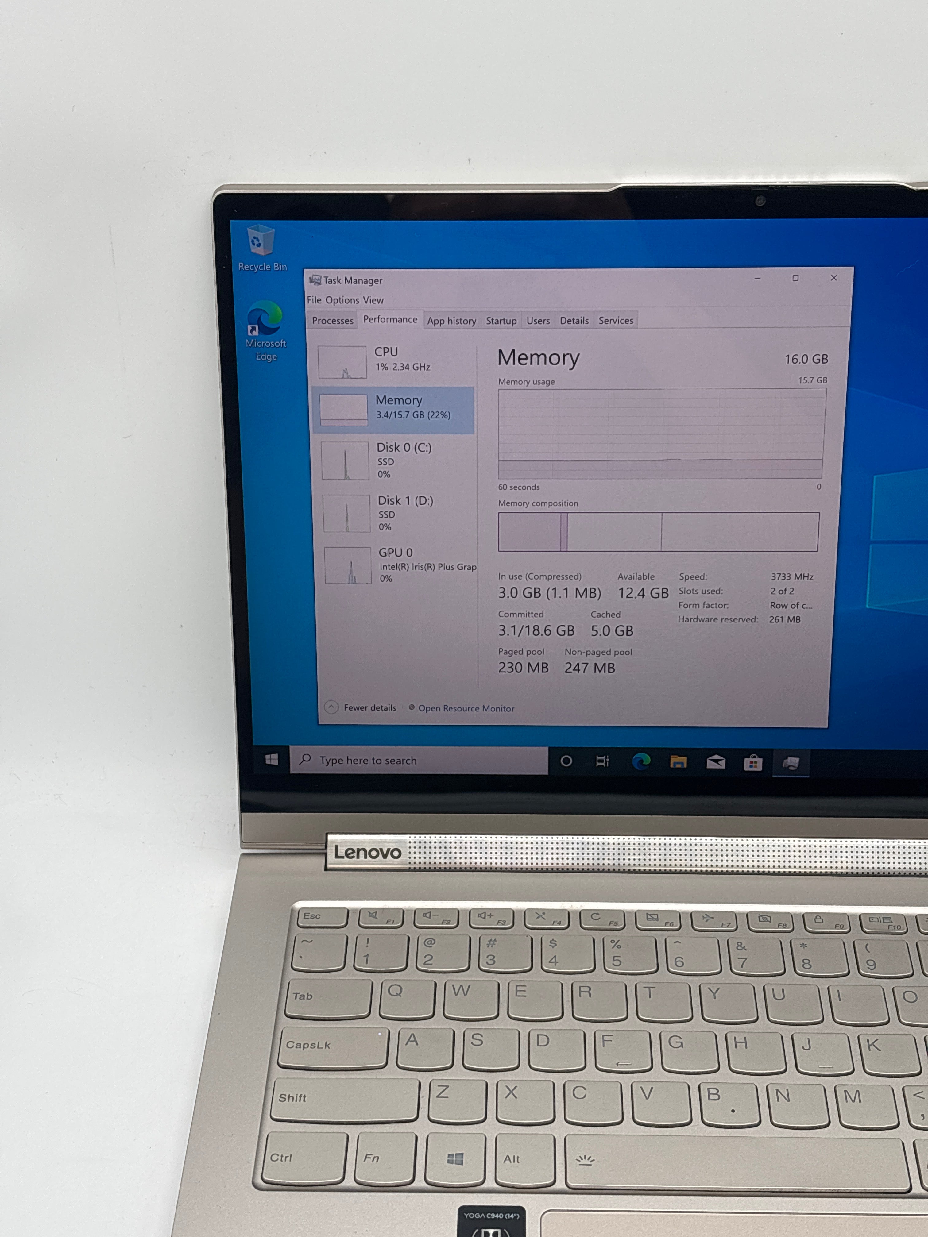 Lenovo Yoga C940-14IIL i7-1065G7 16GB RAM 512GB SSD