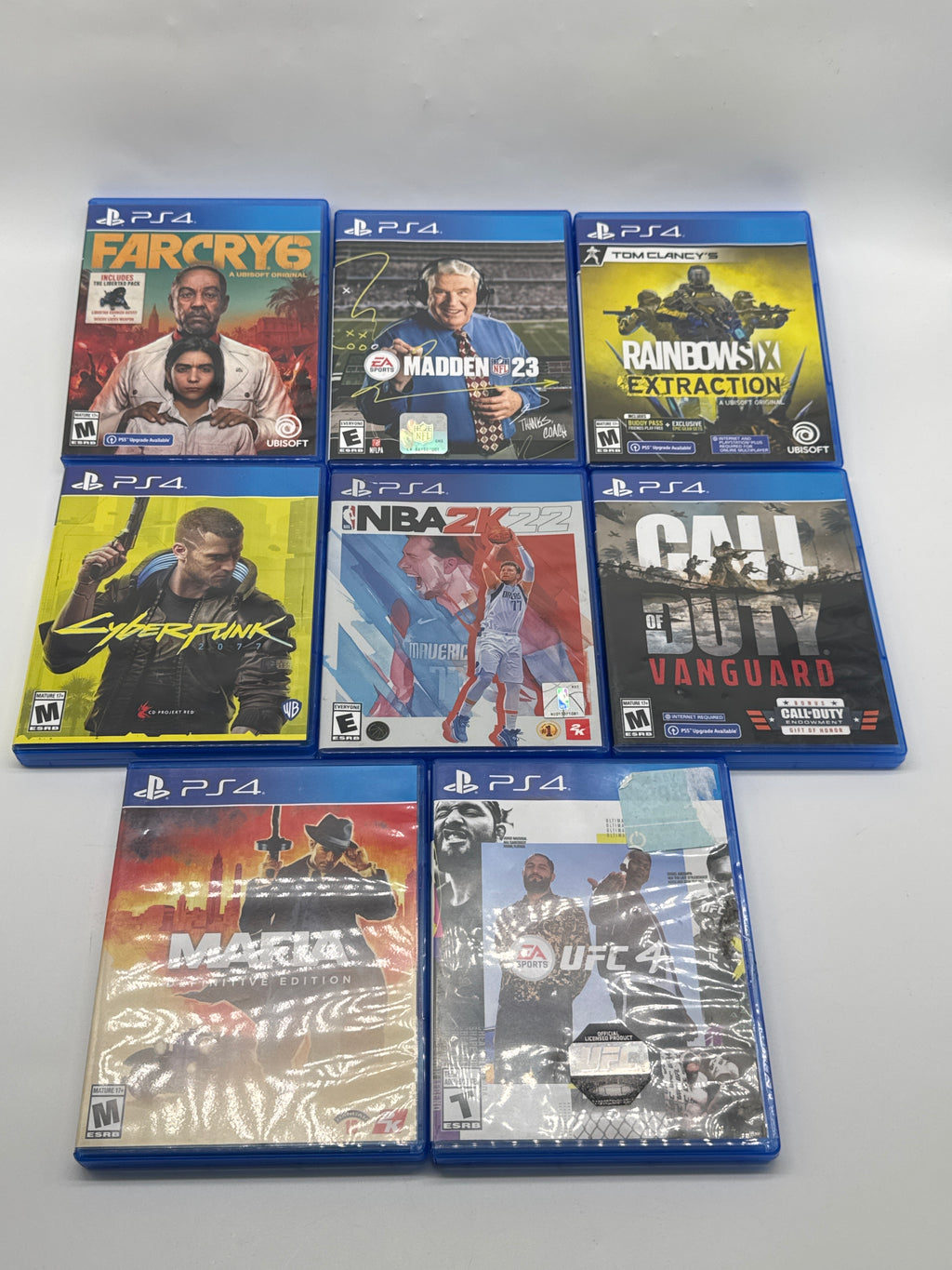 Lot of 8 PS4 Games Madden 23 COD Vanguard NBA 2K22 Cyberpunk - Used