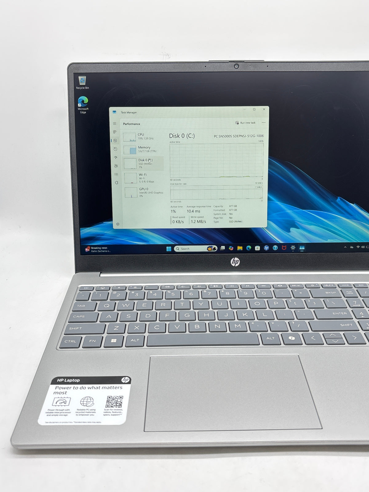 HP Laptop 15-fd0154wm i5-1334U 8GB RAM 512GB SSD 15in - Used