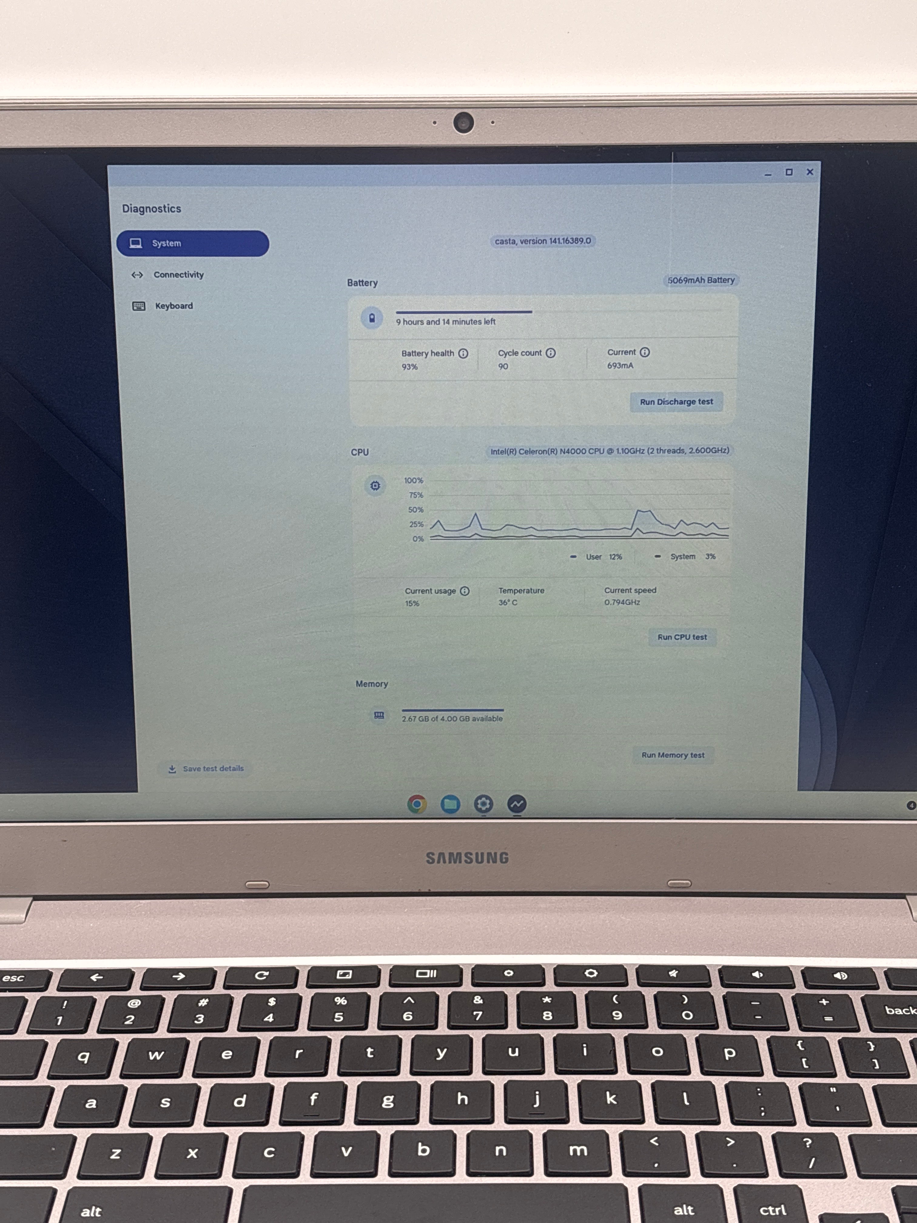 Samsung Chromebook xe350xba 15.6" N4000 4GB Ram 32GB SSD - For Parts (Read DESC)