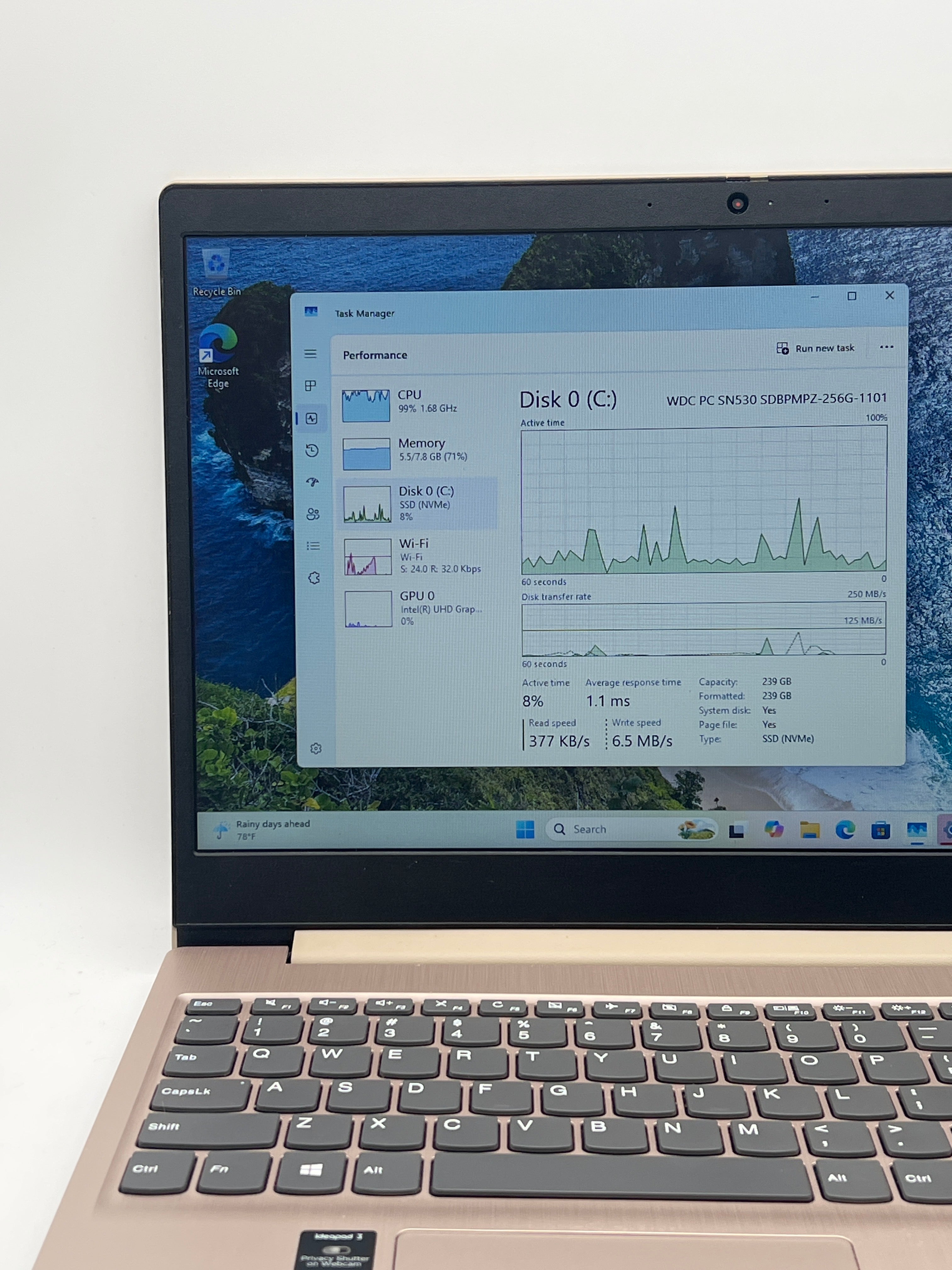 Lenovo IdeaPad 3 15ITL05 Touch i3-1115G4 8GB RAM 256GB SSD - For Parts (Trackpad Issue)