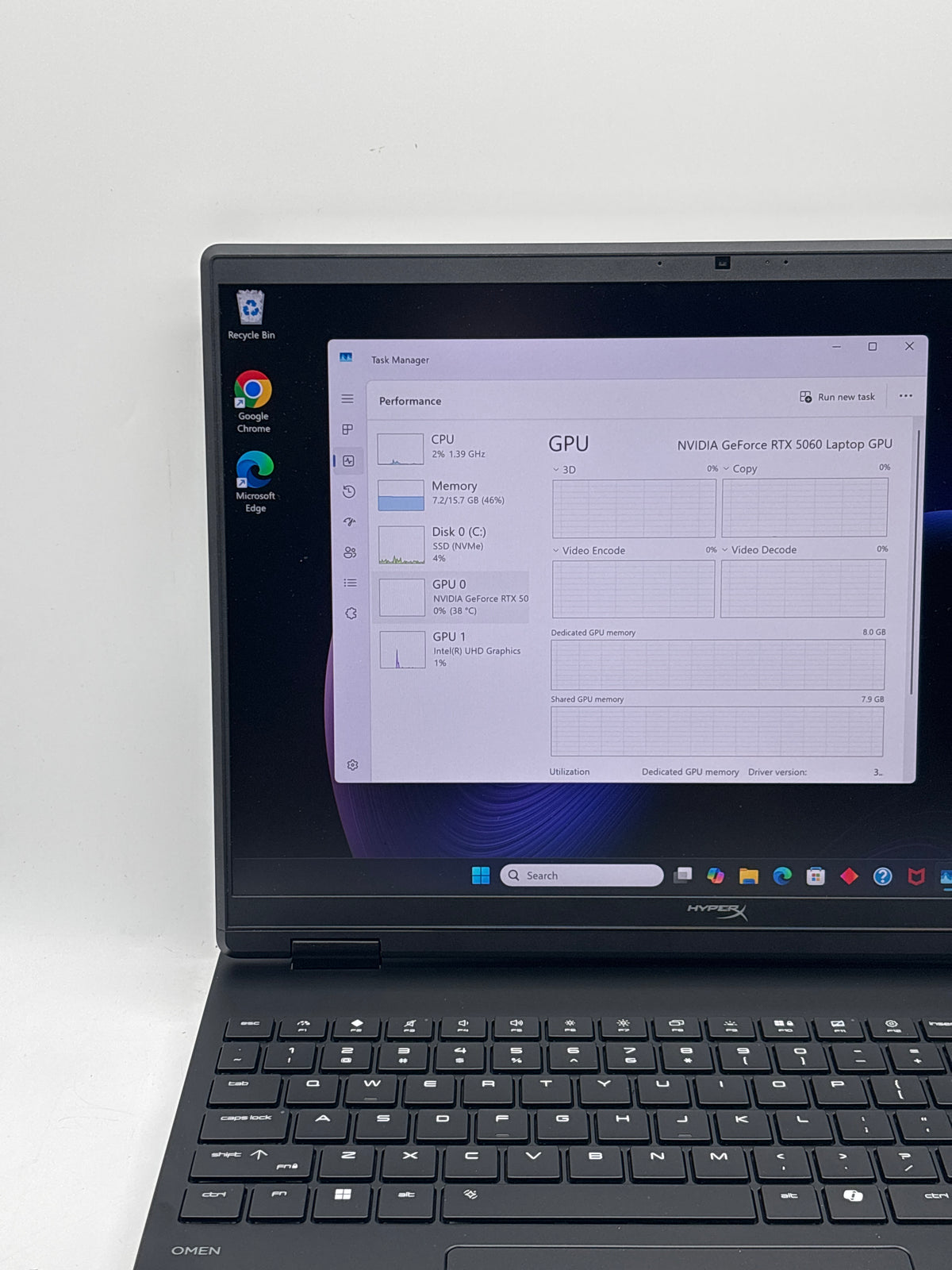 HP HyperX OMEN 15-ga0762nr 15" Intel Core i7-14650HX 16GB RAM 1TB SSD RTX 5060 - Used