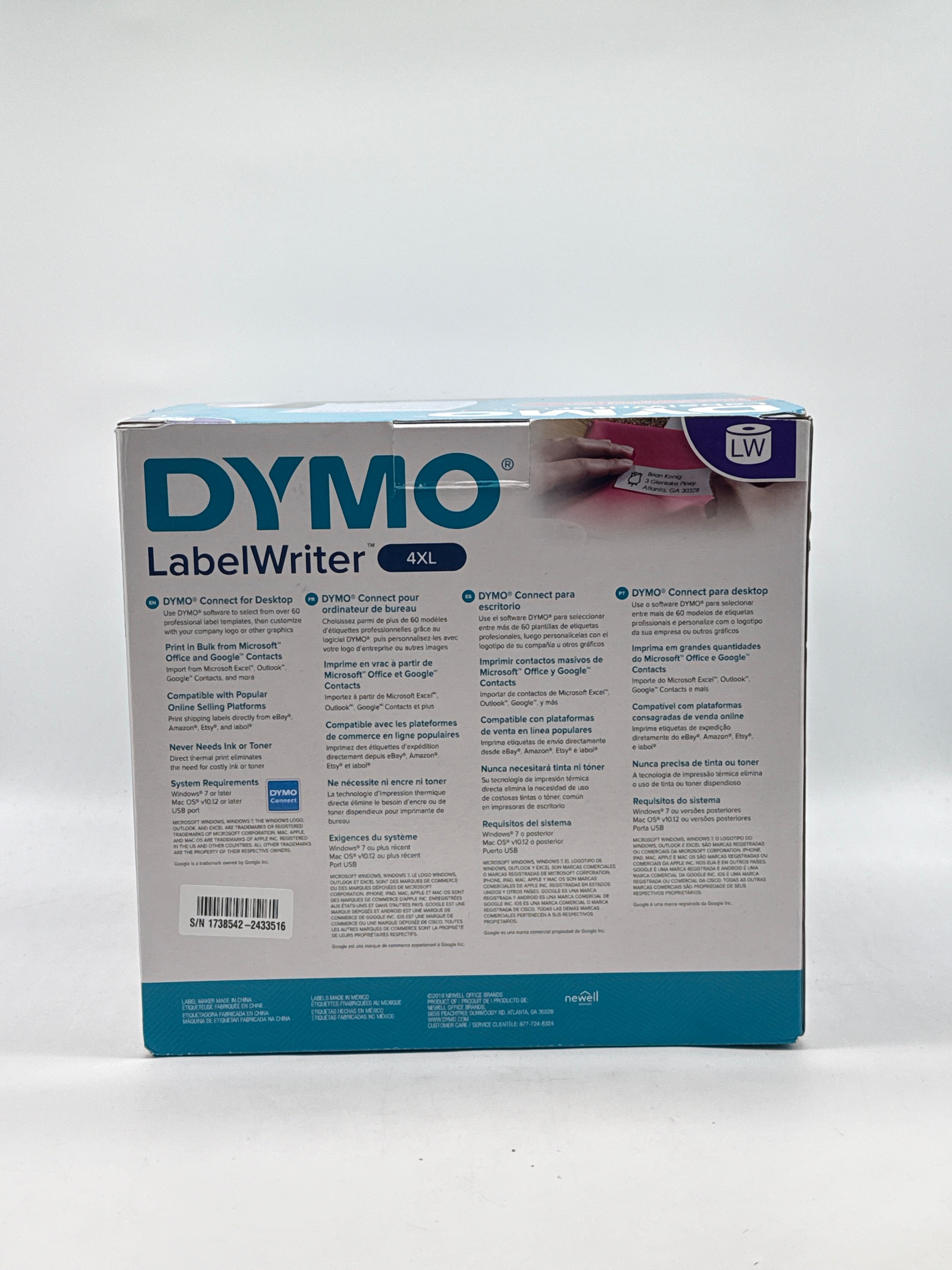 DYMO LabelWriter 4XL Direct Thermal Label Printer USB Black - Used