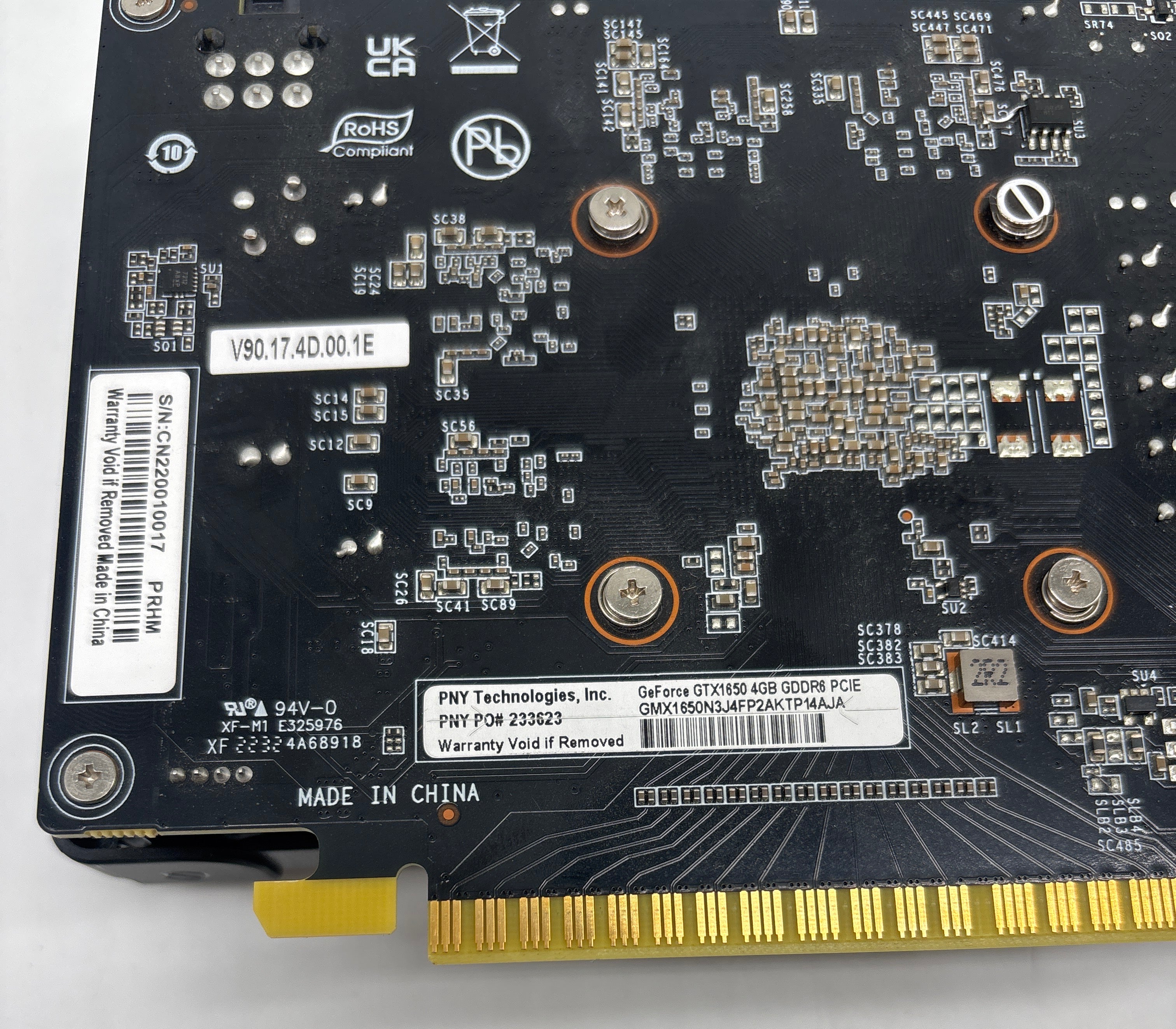 PNY NVIDIA GeForce GTX 1650 4GB Graphics Card - For Parts (Untested)