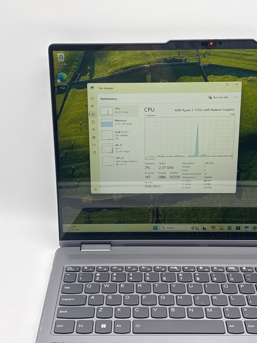 Lenovo Yoga 7 16ARP8 Ryzen 5 7535U 8GB RAM 512GB SSD