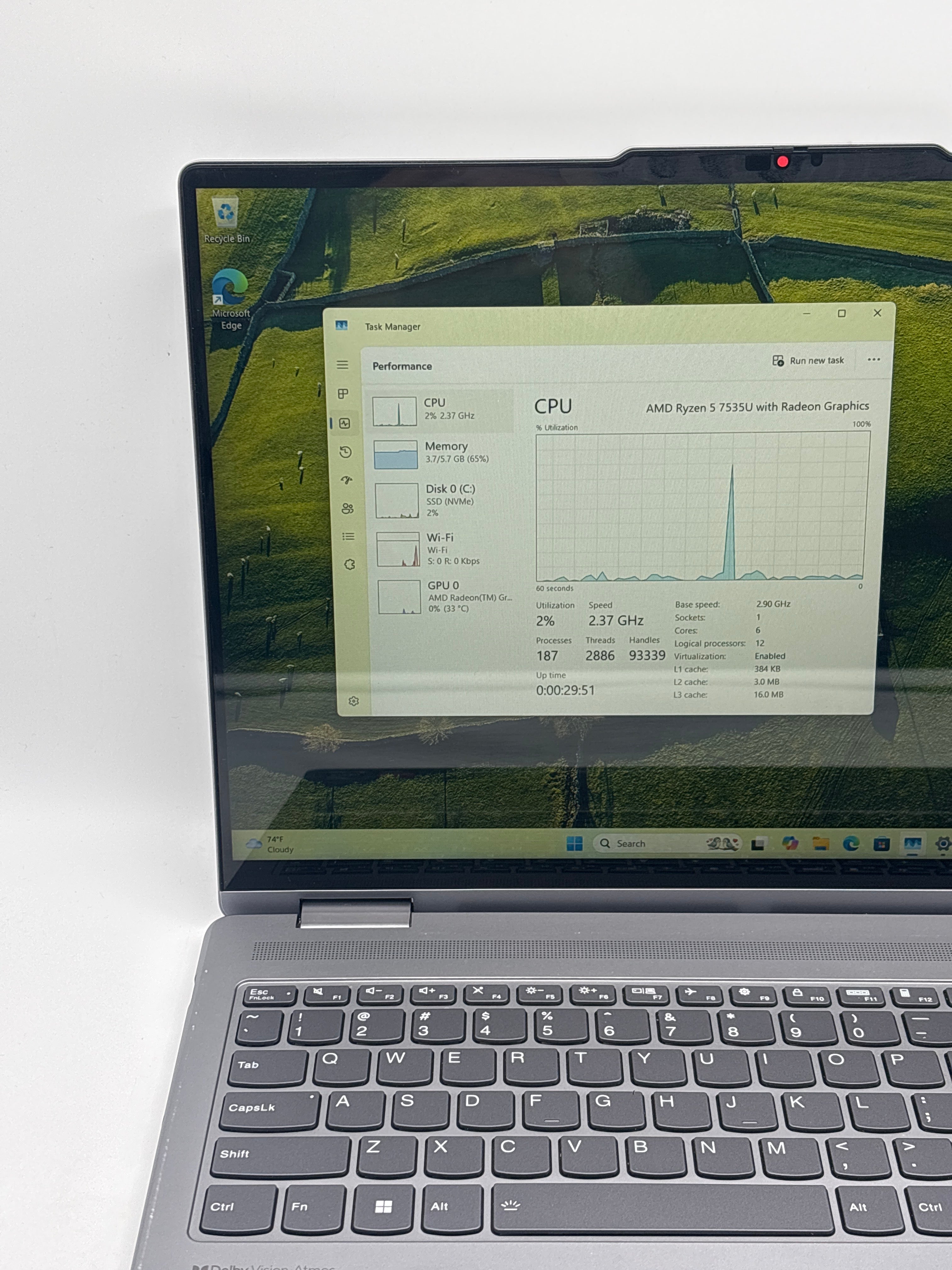 Lenovo Yoga 7 16ARP8 Ryzen 5 7535U 8GB RAM 512GB SSD