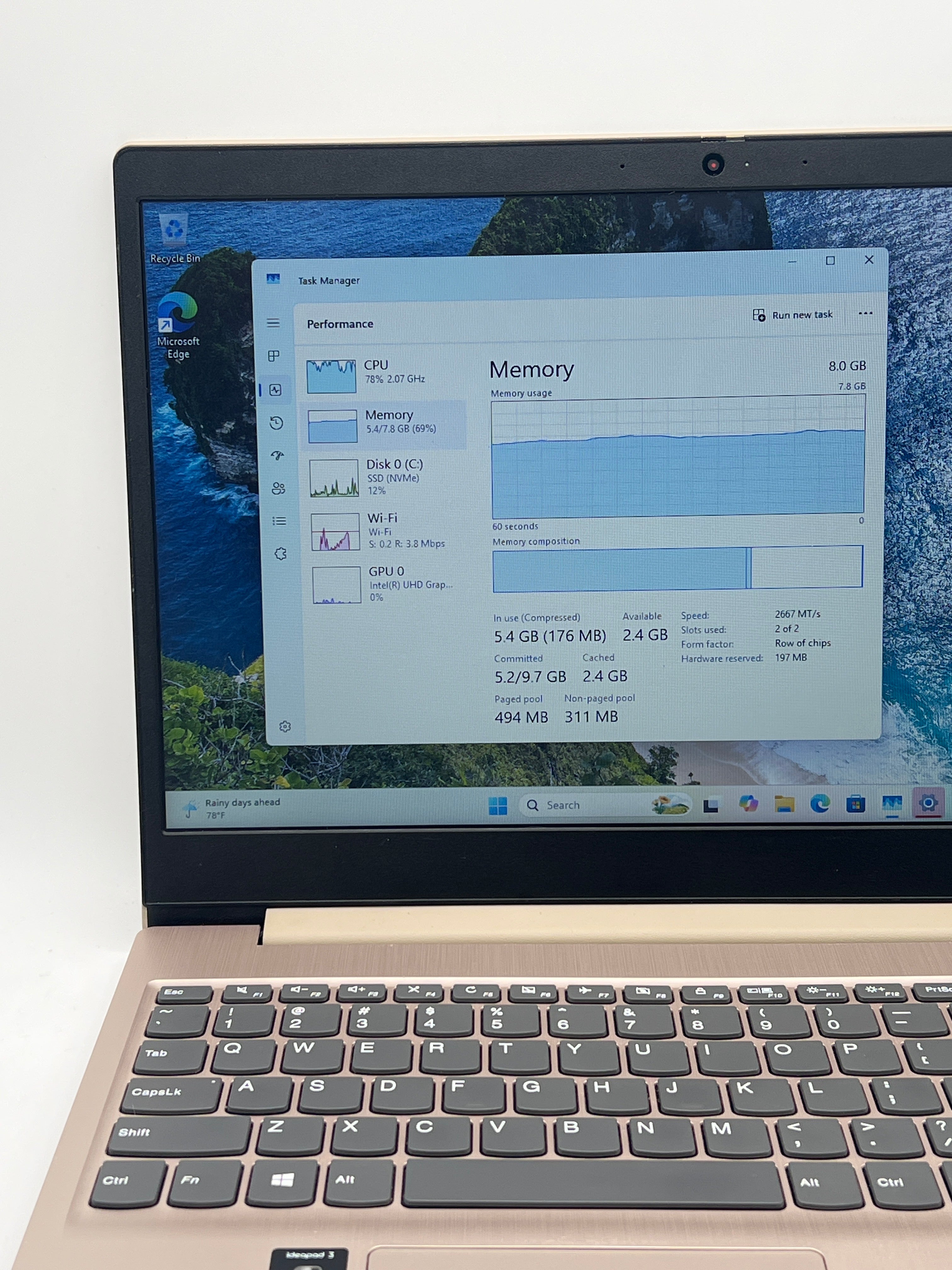 Lenovo IdeaPad 3 15ITL05 Touch i3-1115G4 8GB RAM 256GB SSD - For Parts (Trackpad Issue)