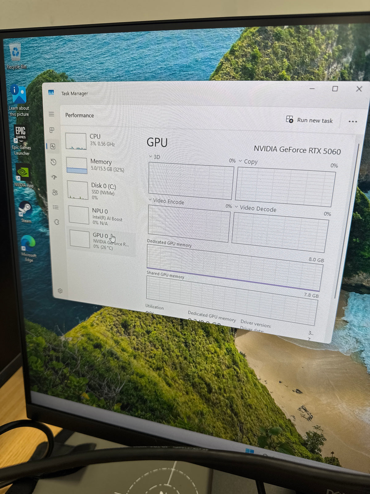 Asus ROG G700 Desktop Ultra 5 225F 16GB RAM 1TB SSD RTX 5060 - Used