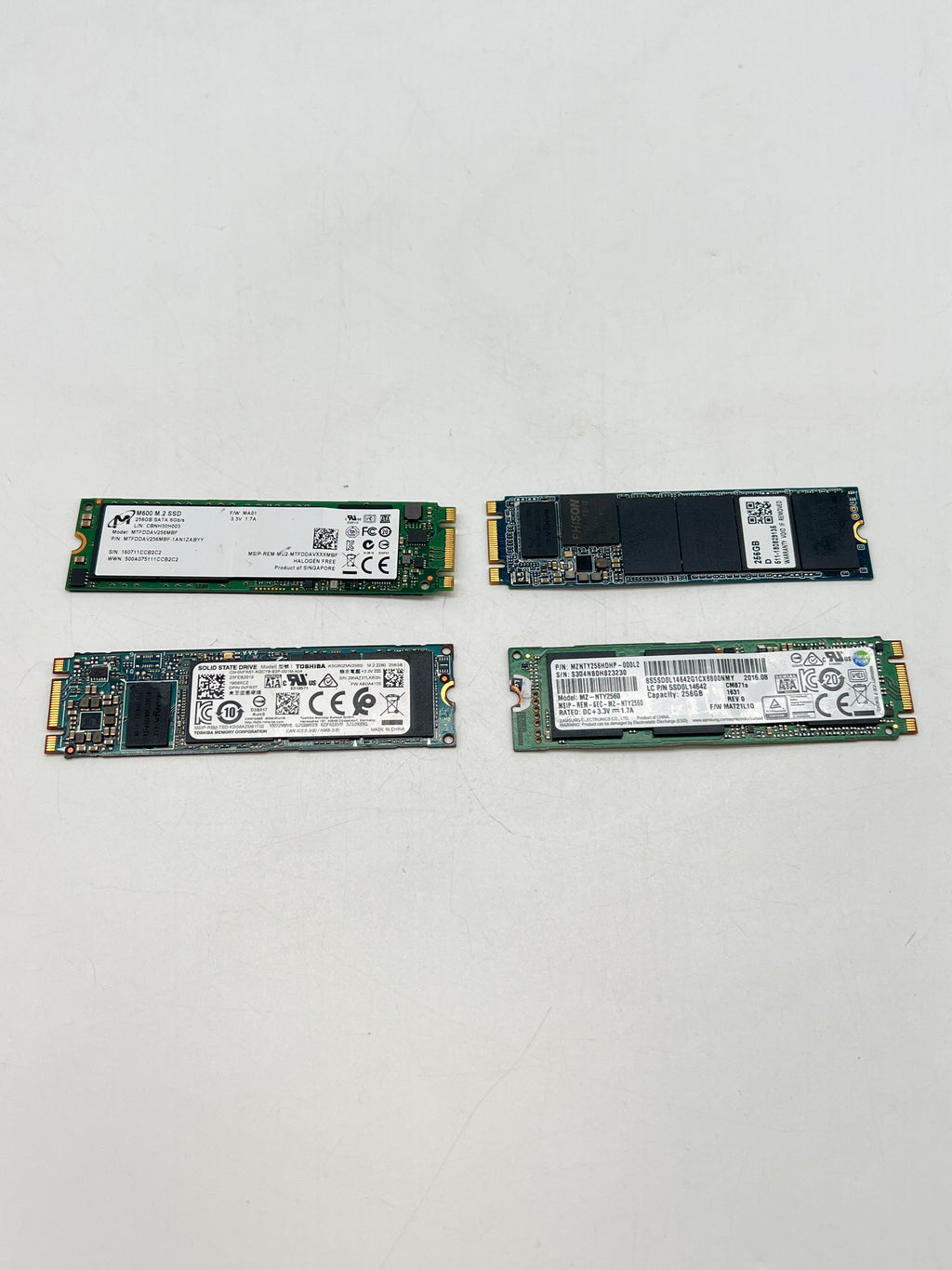 Lot Of 4 256GB M.2 SATA III Internal SSD - Used Tested