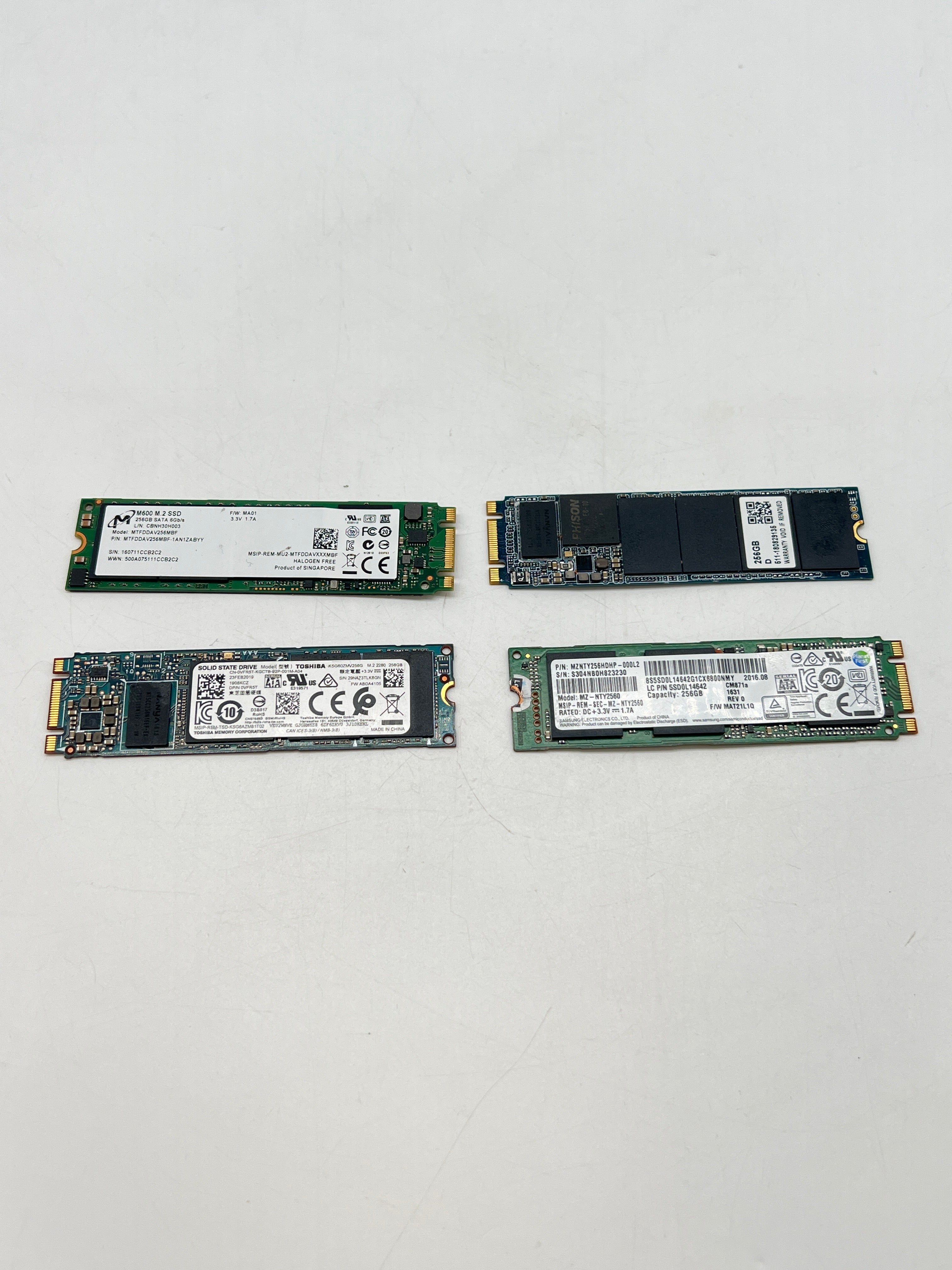Lot Of 4 256GB M.2 SATA III Internal SSD - Used Tested