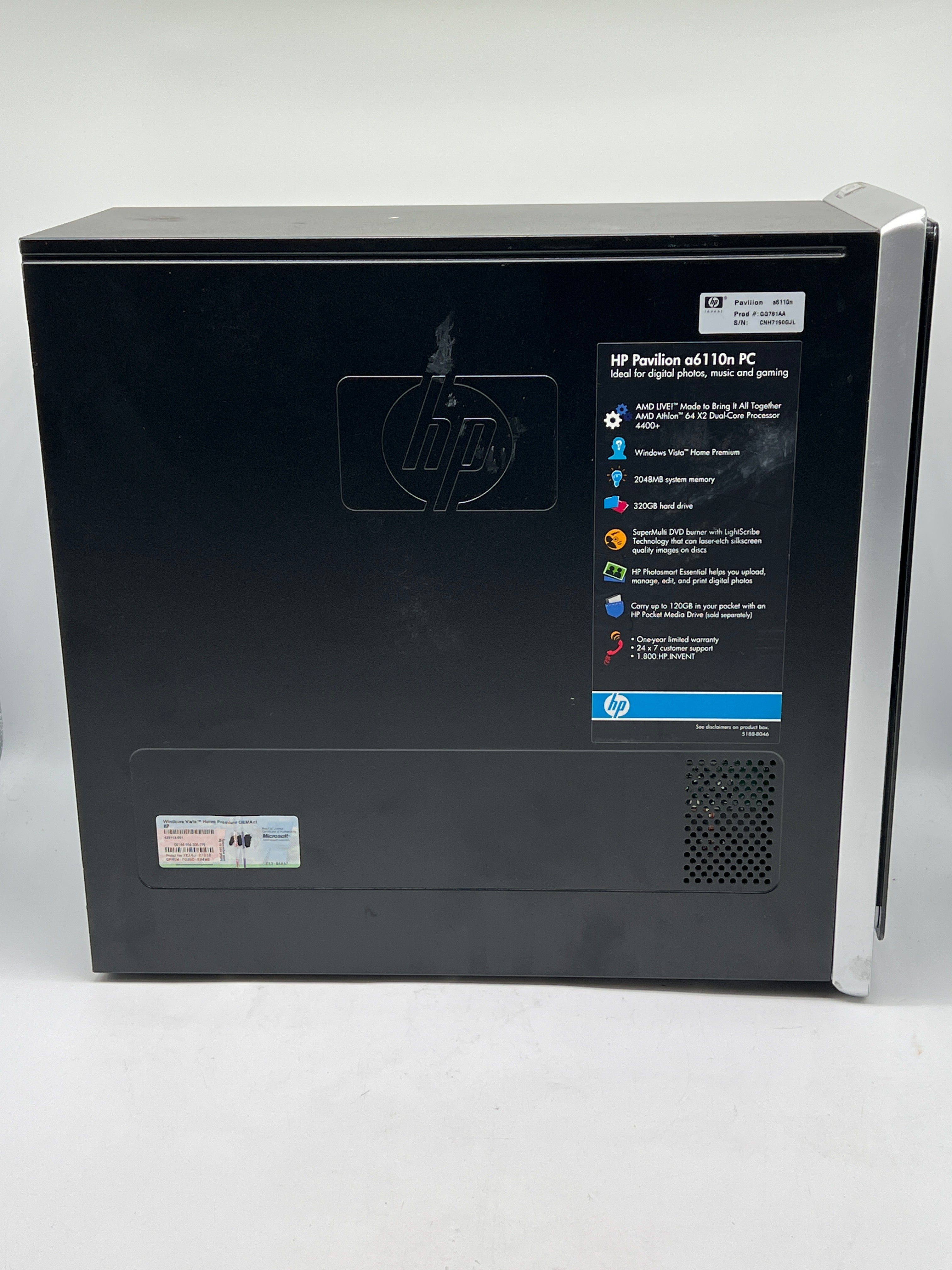 HP Pavilion Desktop Tower AMD Athlon 64 X2 2GB RAM 298GB HDD - Used