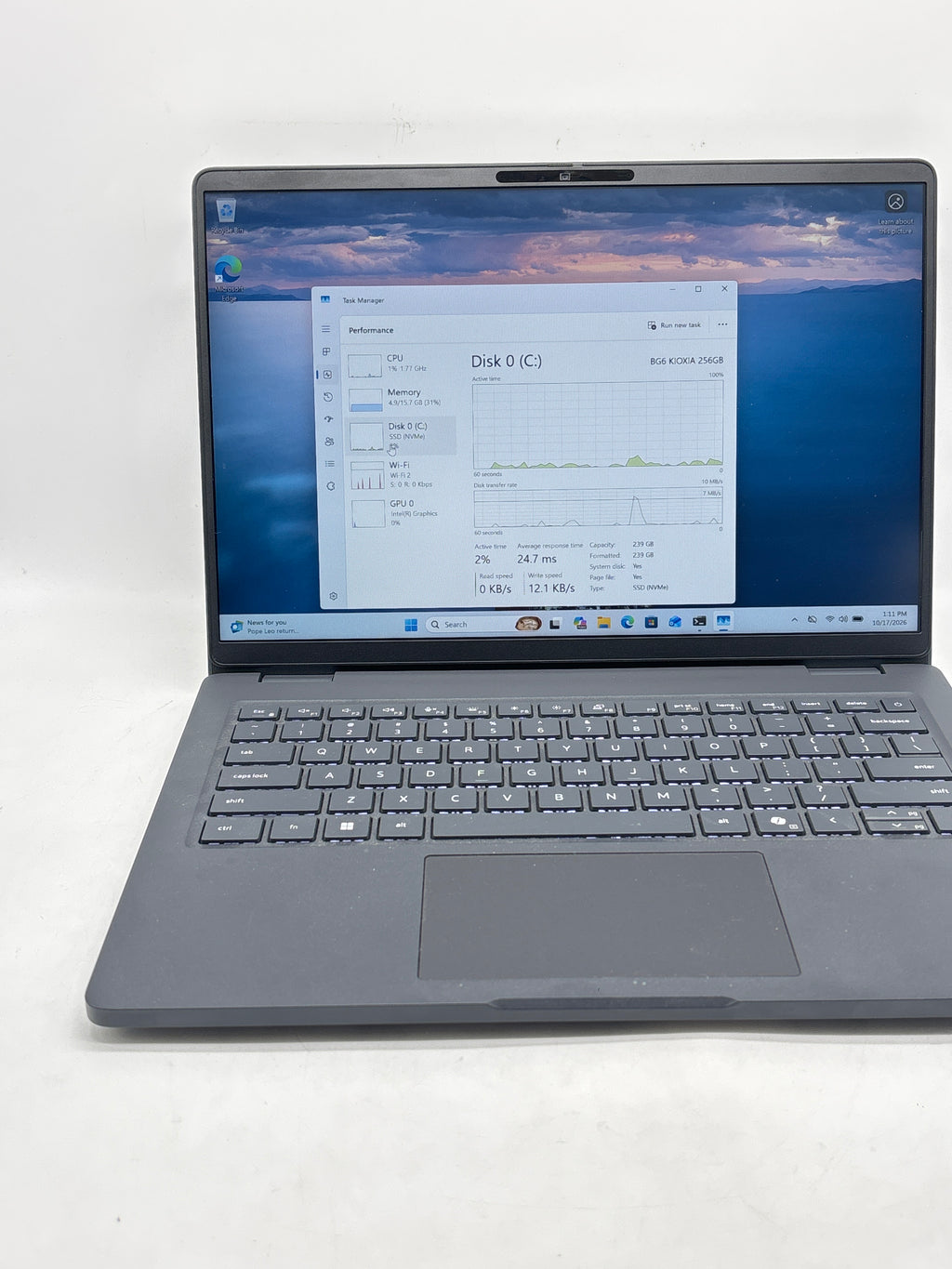 Dell Pro 14 PC14250 Intel Core 7 150U 16GB RAM 256GB SSD 14in Black - Used