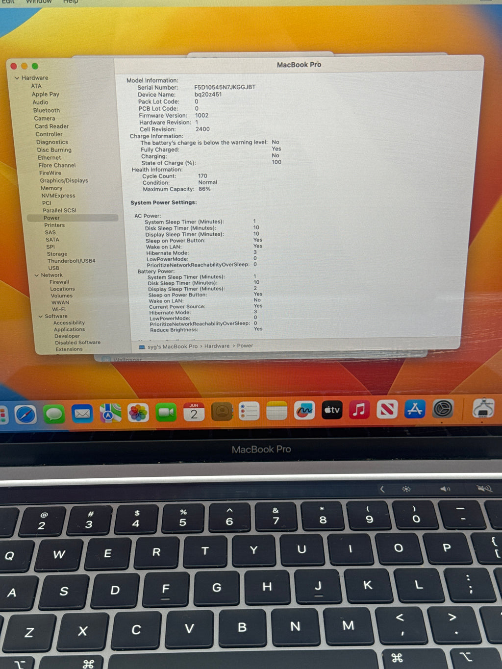 Apple MacBook Pro 13" A2338 M1 8GB RAM 256GB SSD
