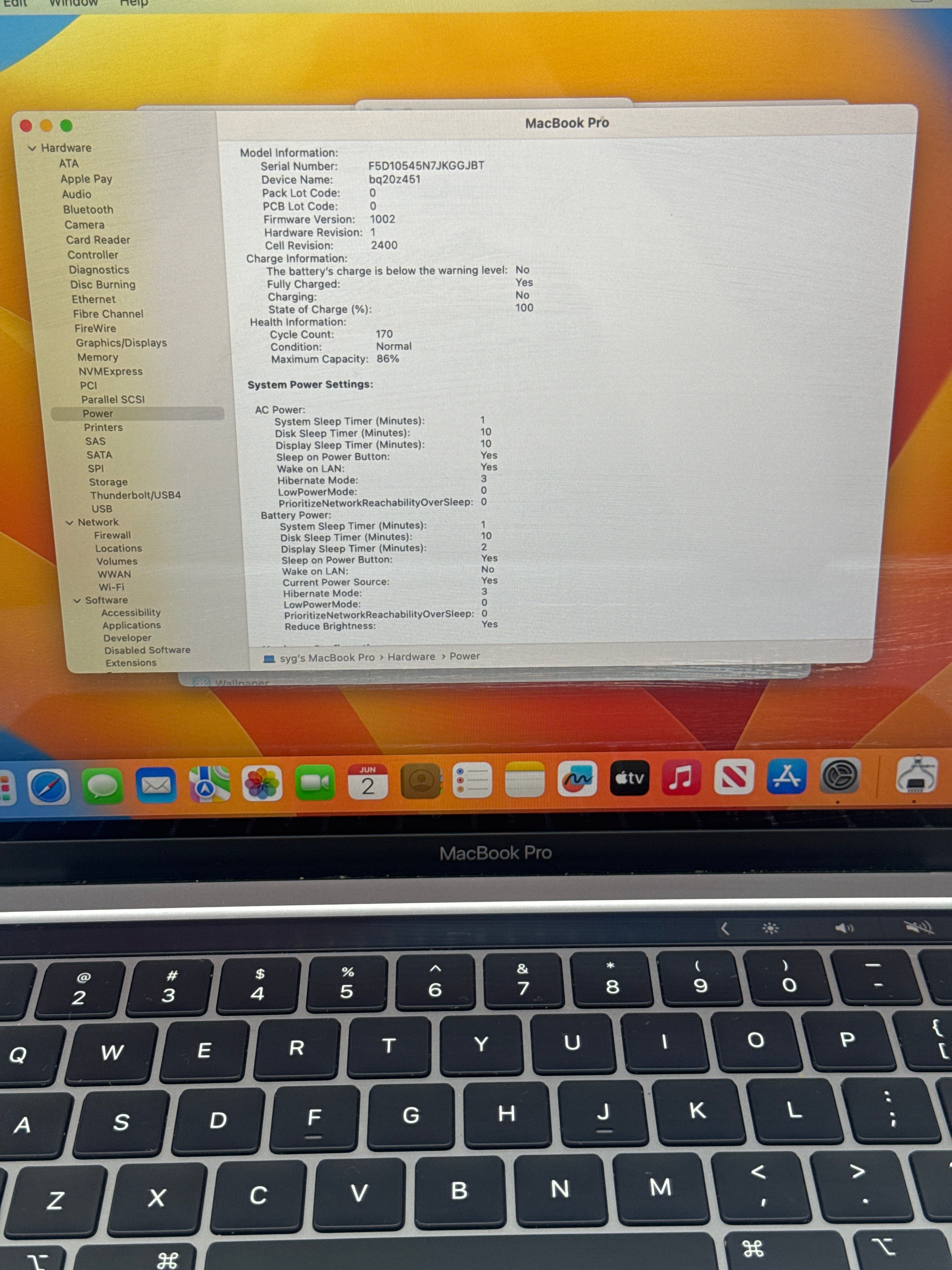 Apple MacBook Pro 13" A2338 M1 8GB RAM 256GB SSD