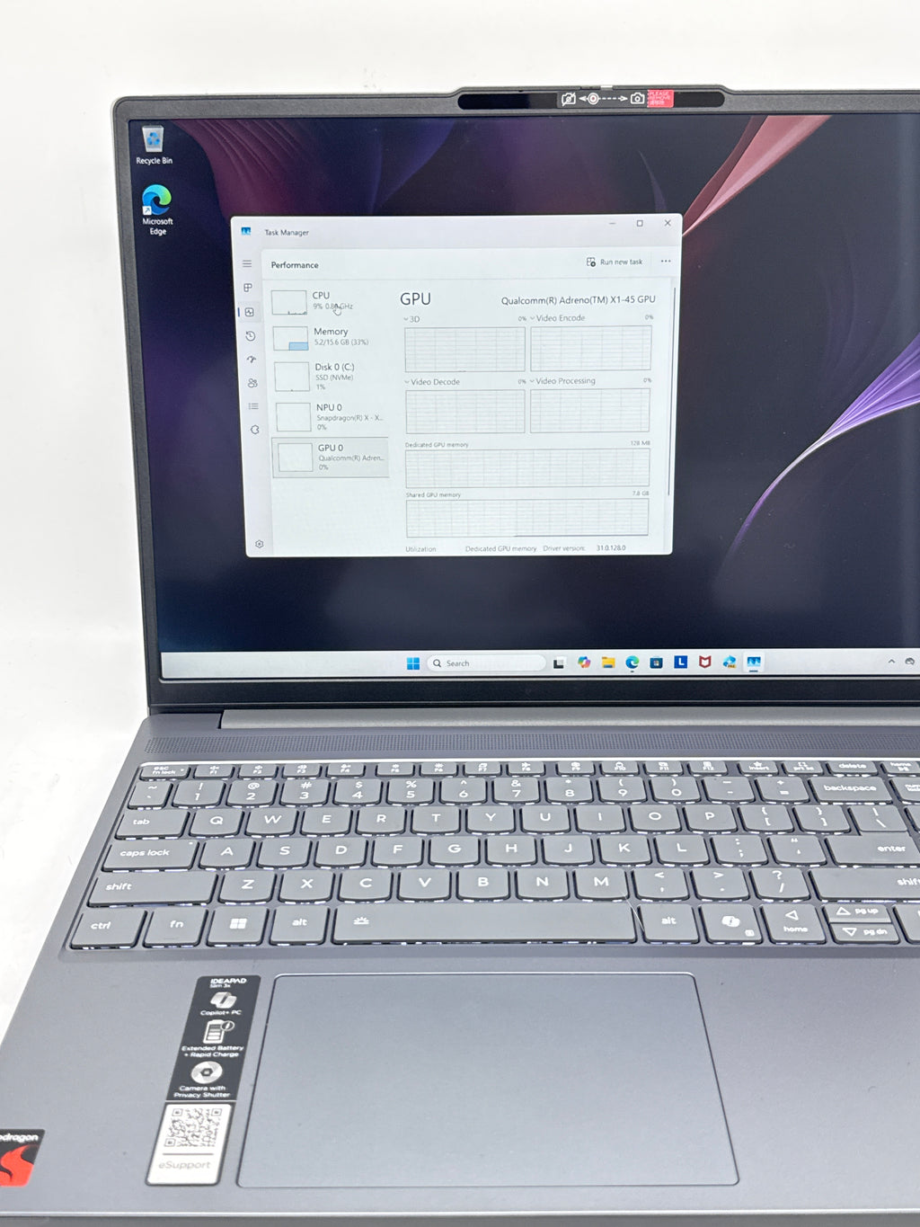 Lenovo IdeaPad Slim 3X Snapdragon X X1-26-100 16GB RAM 256GB SSD - Used