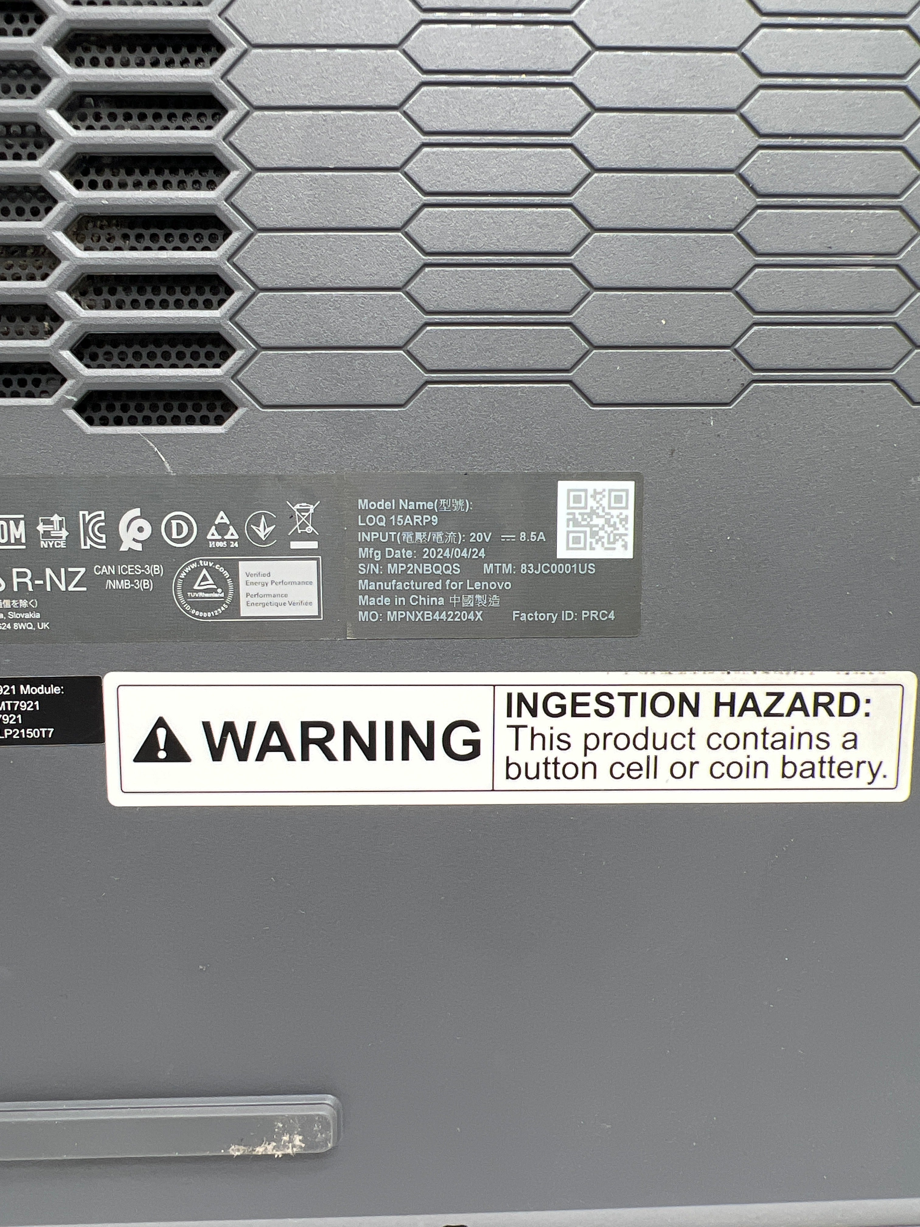 Lenovo LOQ 15arp9 Ryzen 5 7235HS 12GB RAM 512 GB SSD RTX 3050 - For Parts (READ)