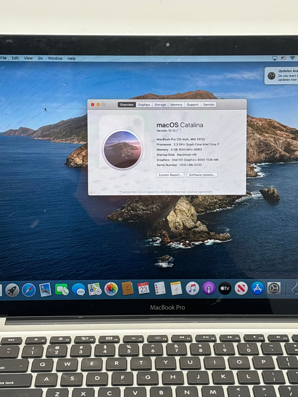 Apple MacBook Pro 15in A1286 Core i7 4GB RAM 500GB SATA Disk - Used