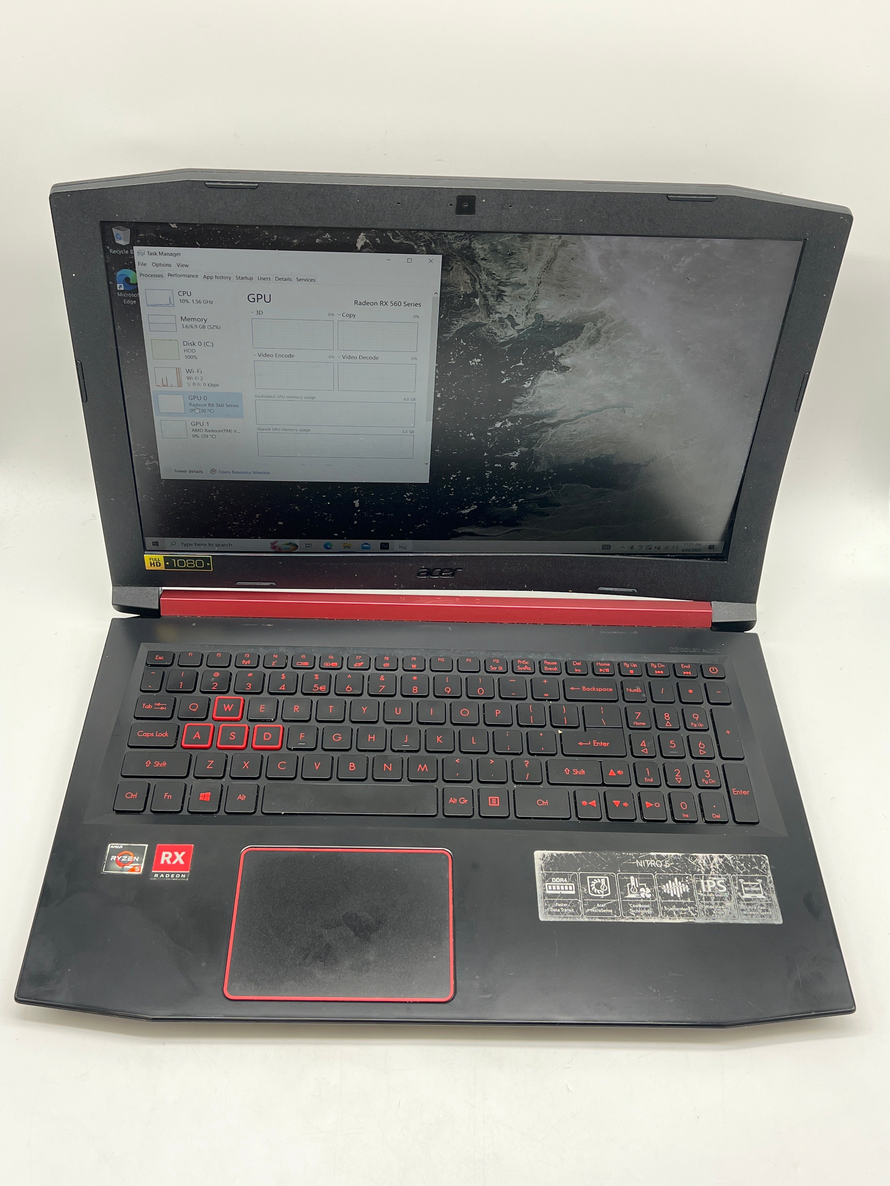 Acer Nitro 5 AN515-42 Ryzen 5-2500u 8GB Ram 1TB HDD RX 560X - For Parts Read