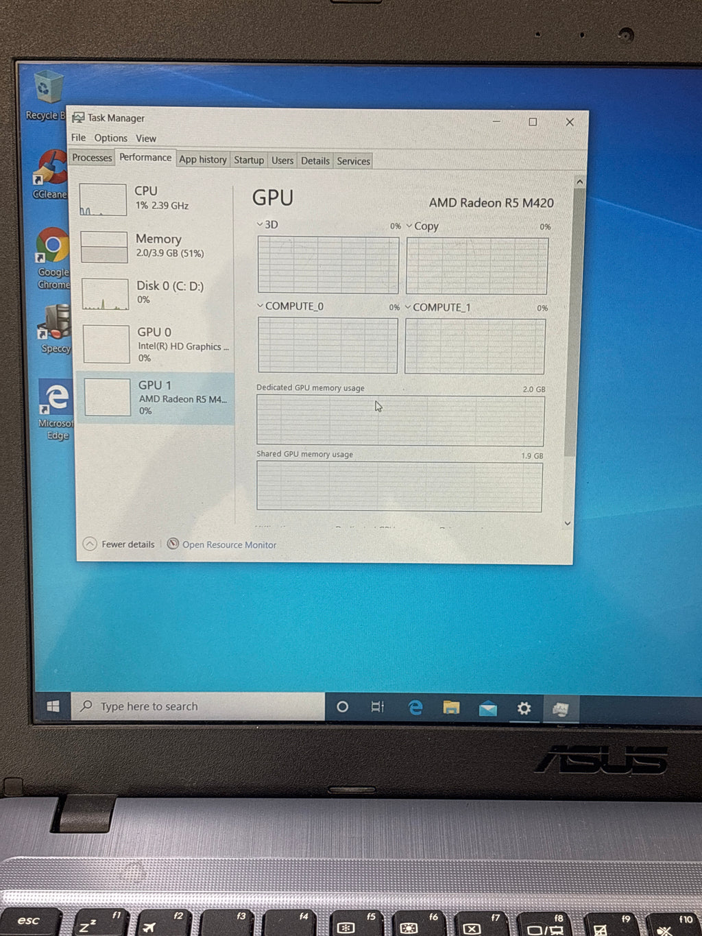 Asus A540U i3-7100U 4GB RAM 512GB SSD - For Parts (Bad Battery)