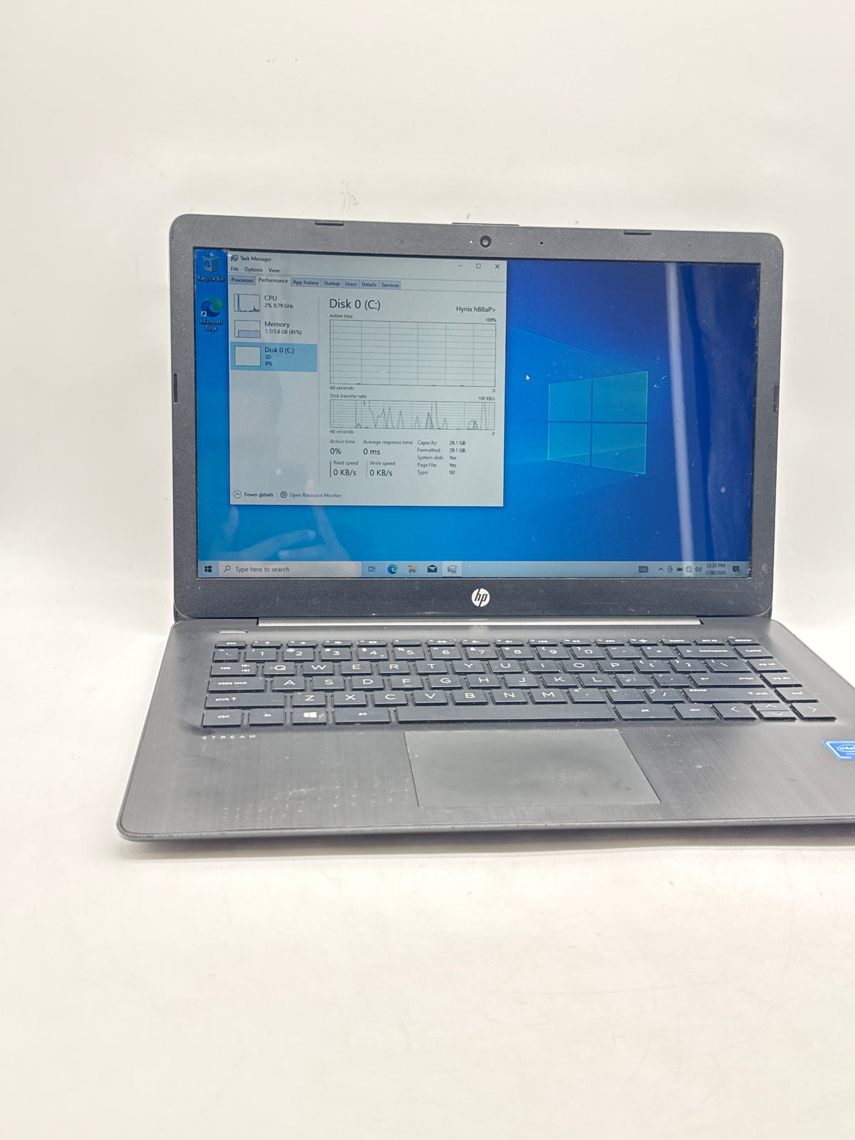 HP Stream 14-cb1614wm 14" Intel Celeron N4000 4GB RAM 32GB SD Black - Used