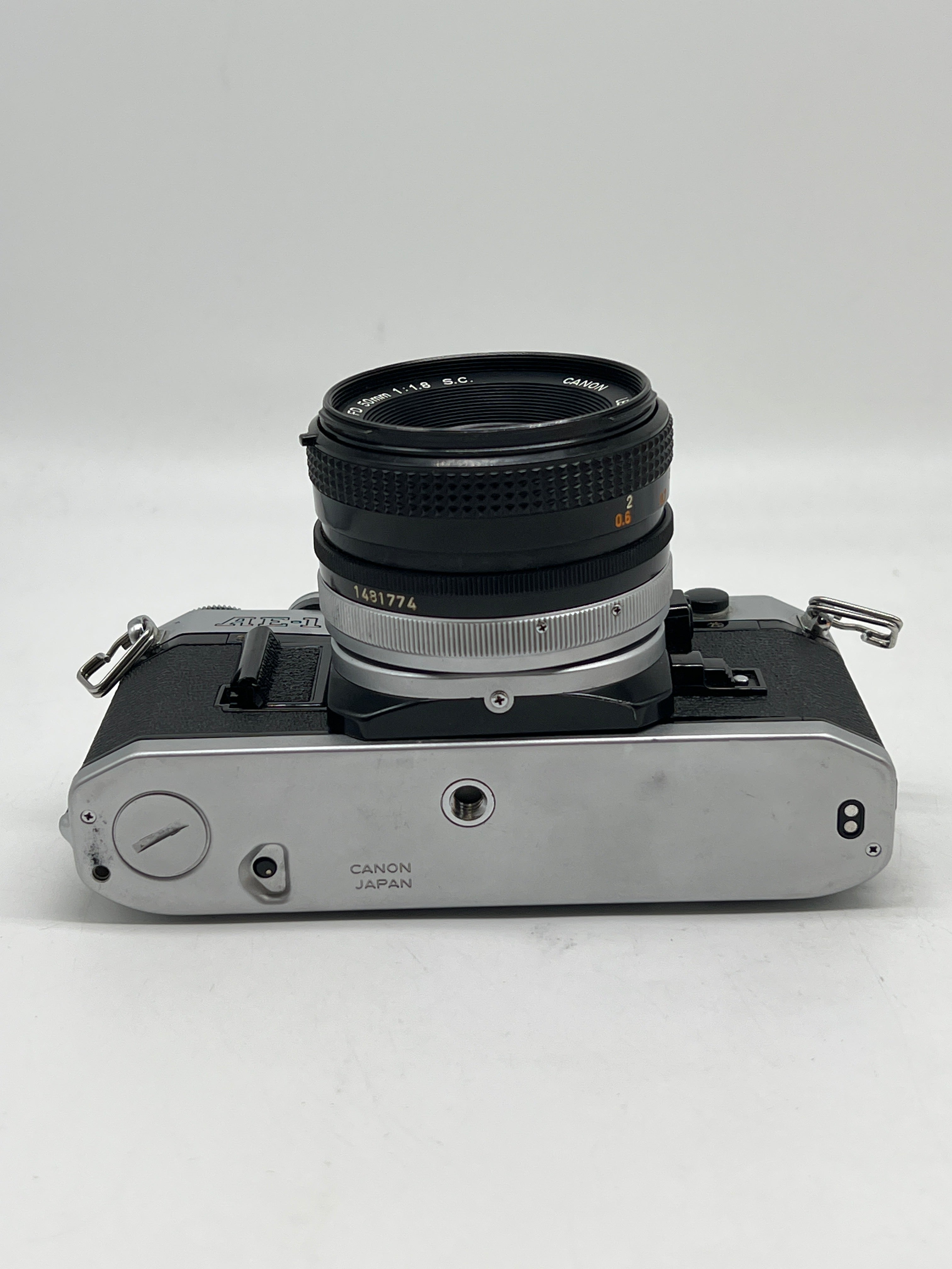 Canon AE-1 Silver SLR Camera 35mm W/50mm f/1.8 FD Lens Untested