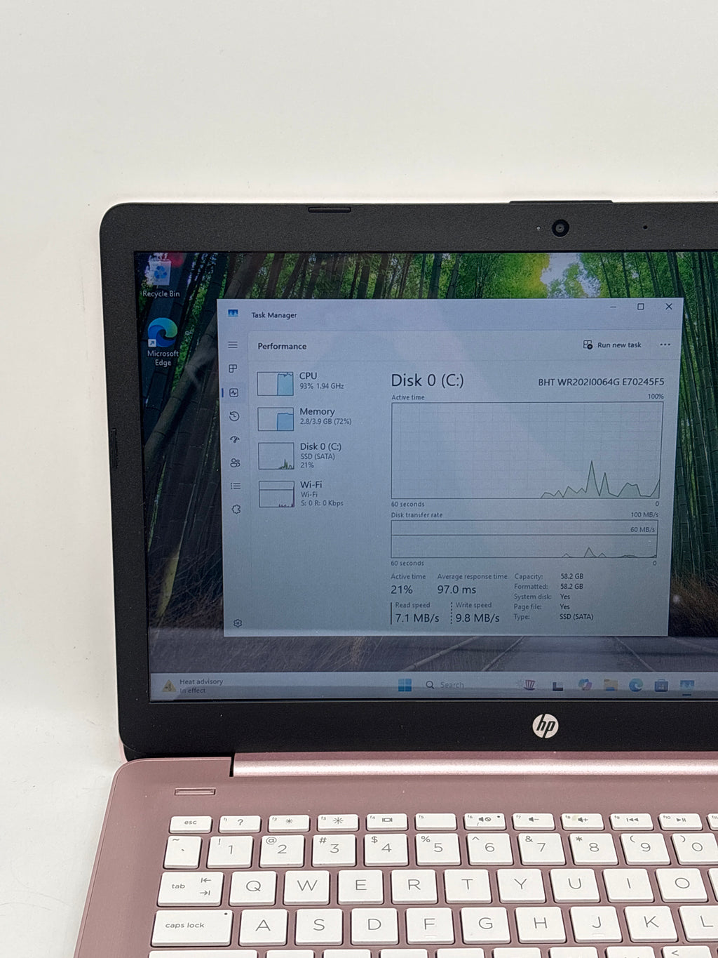 HP 14-ds0120nr AMD Radeon A4-9120e 4GB RAM 64GB SSD - Bad SSD