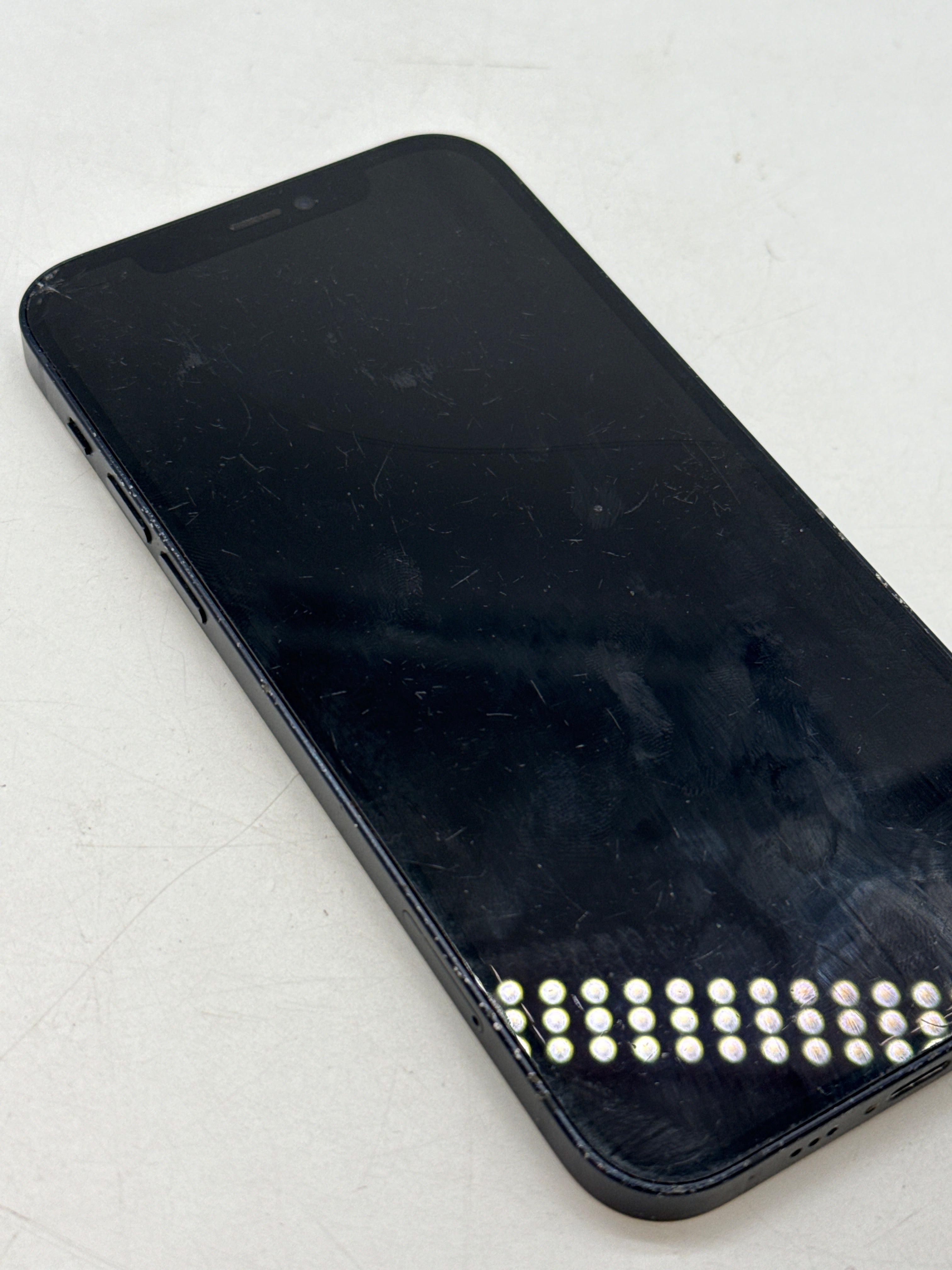 Apple iPhone 12 A2172 64GB Black Factory Unlocked - Cracked Screen Service Battery