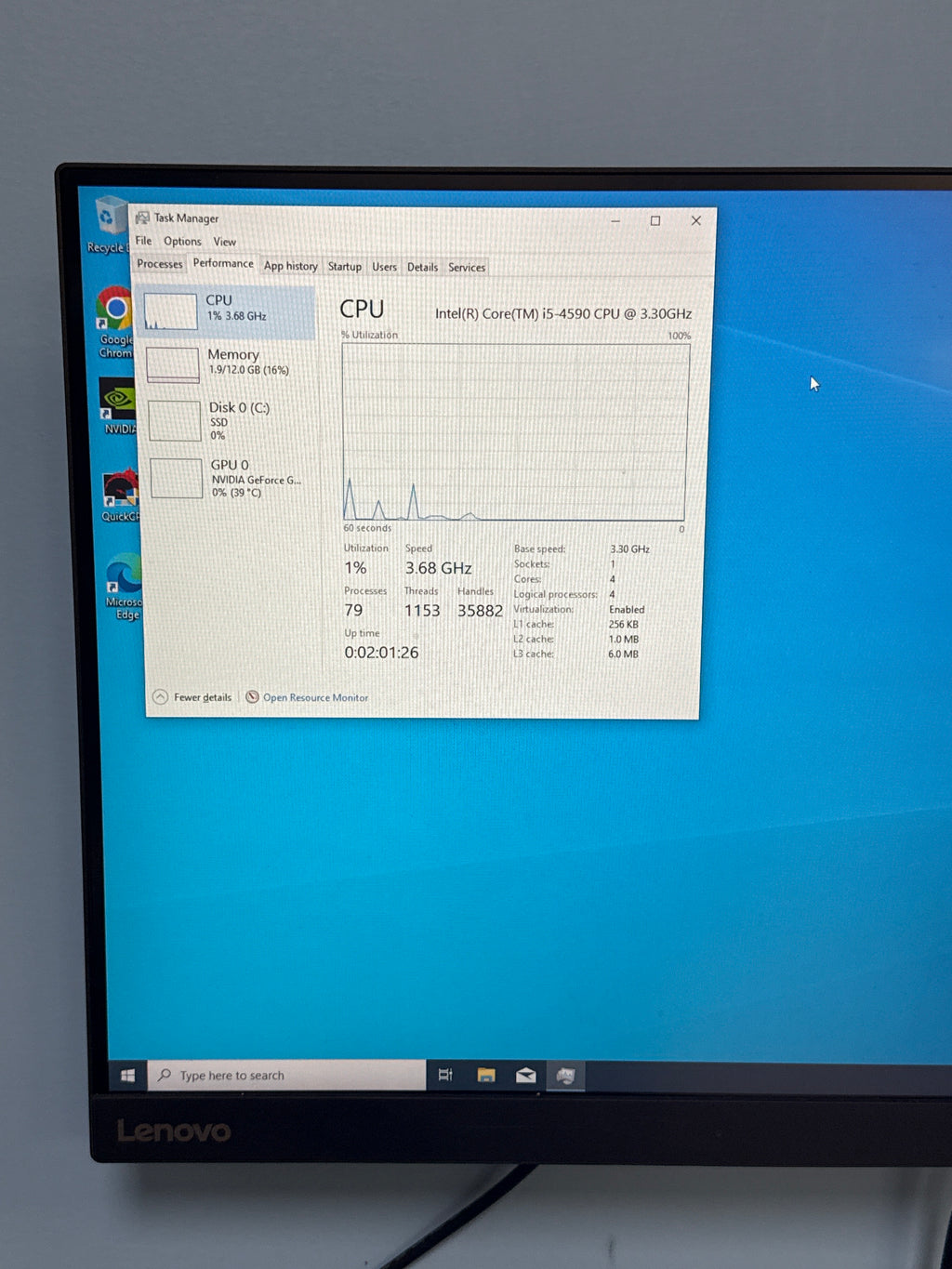 Dell OptiPlex 3020 i5-4590 12GB RAM 512GB SSD GTX 1060