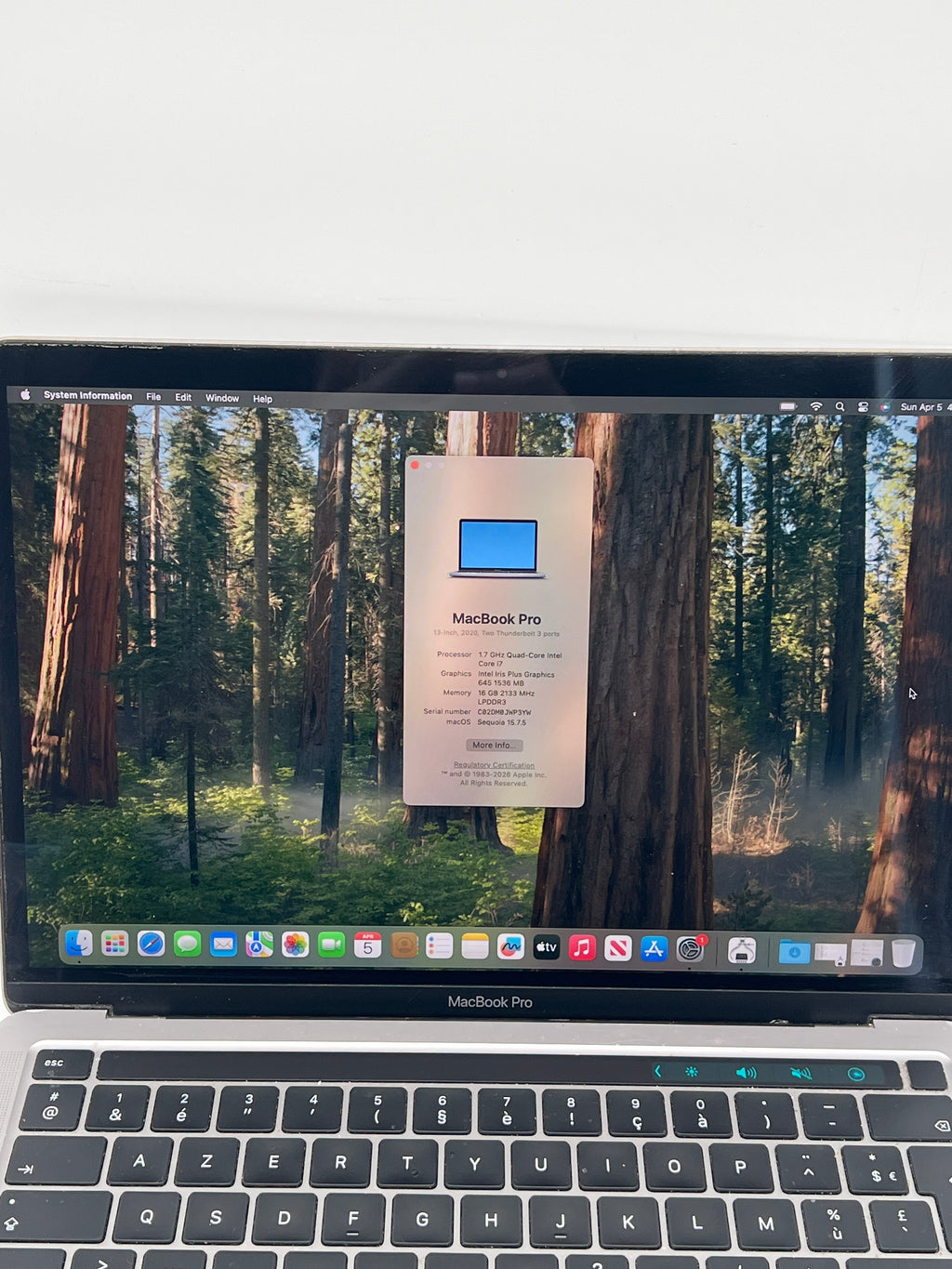 Apple MacBook Pro 13" A2289 Core i7 16GB RAM 1TB SSD - For Parts (Service Battery)