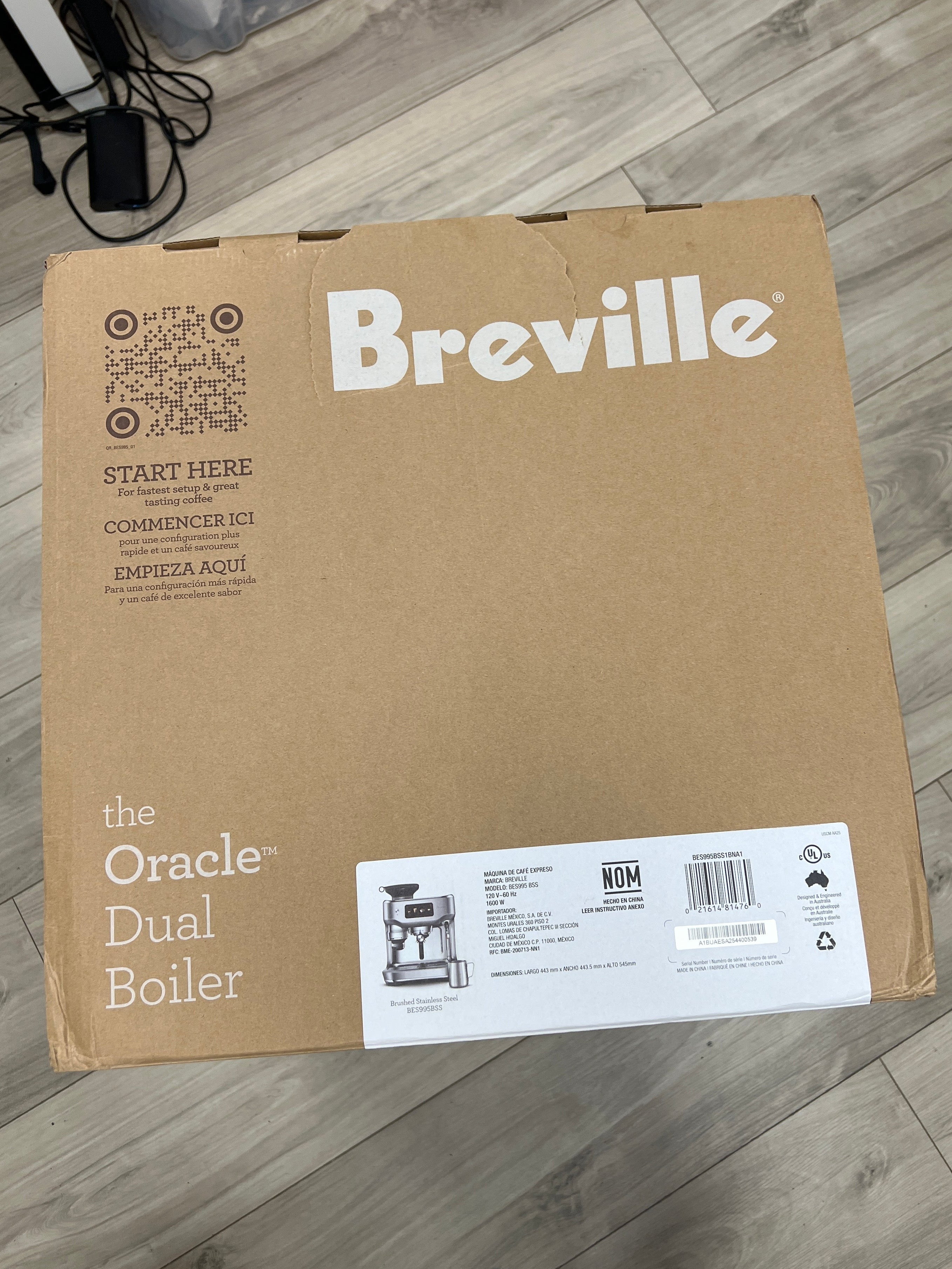 Breville The Oracle Dual Boiler Espresso Machine BES995 Brushed Stainless Steel New In Box