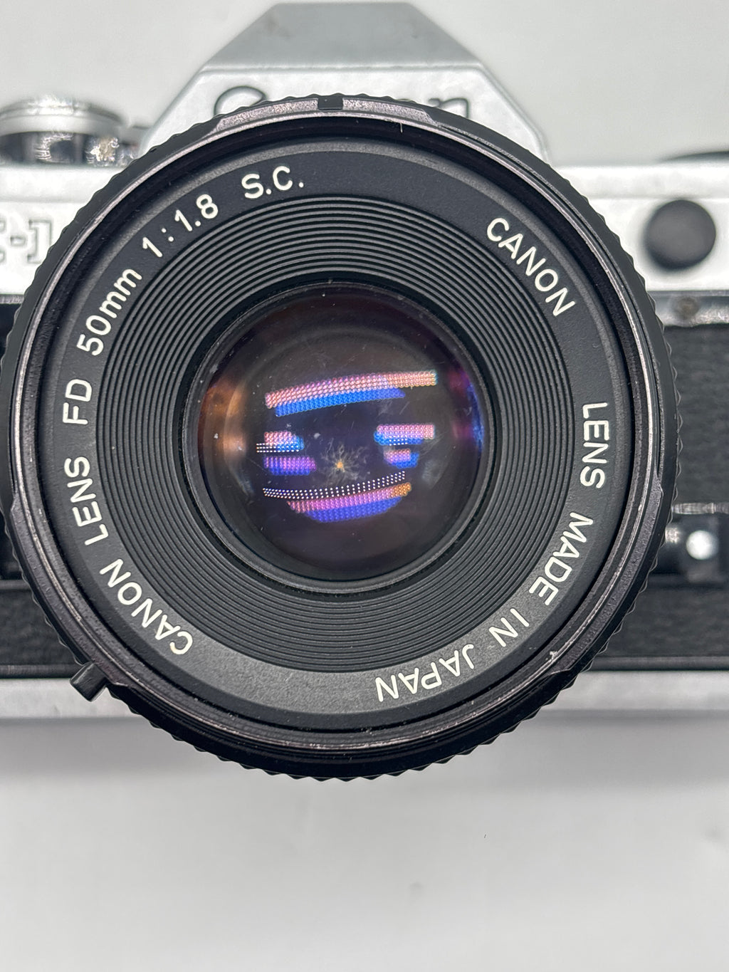 Canon AE-1 Black SLR Camera 35mm W/50mm f/1.8 FD Lens - Fungus/Mold in Lens