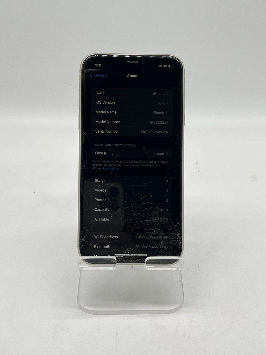 Apple iPhone 11 6.1" 128GB AT&T Locked White - READ