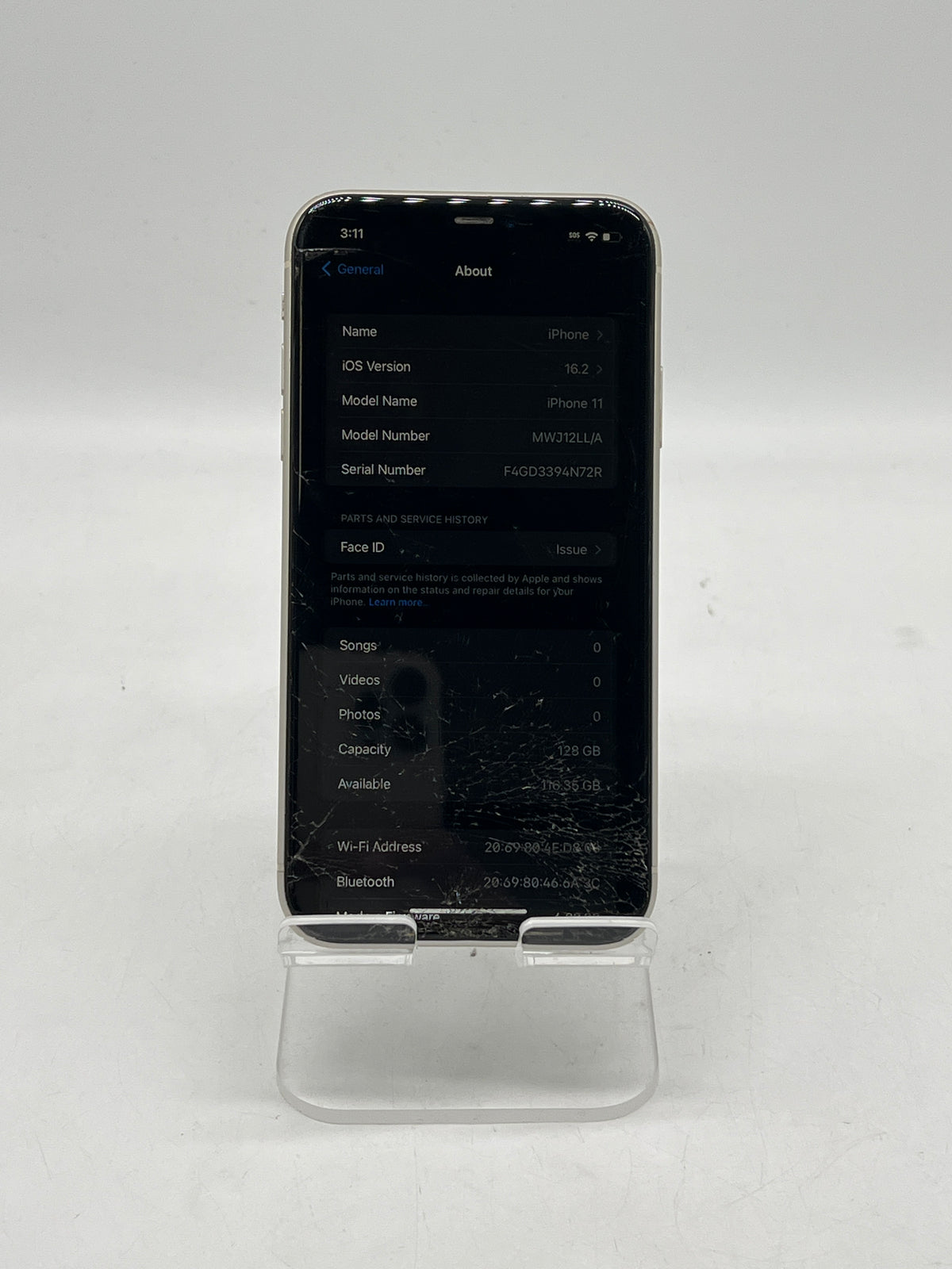 Apple iPhone 11 6.1" 128GB AT&T Locked White - READ
