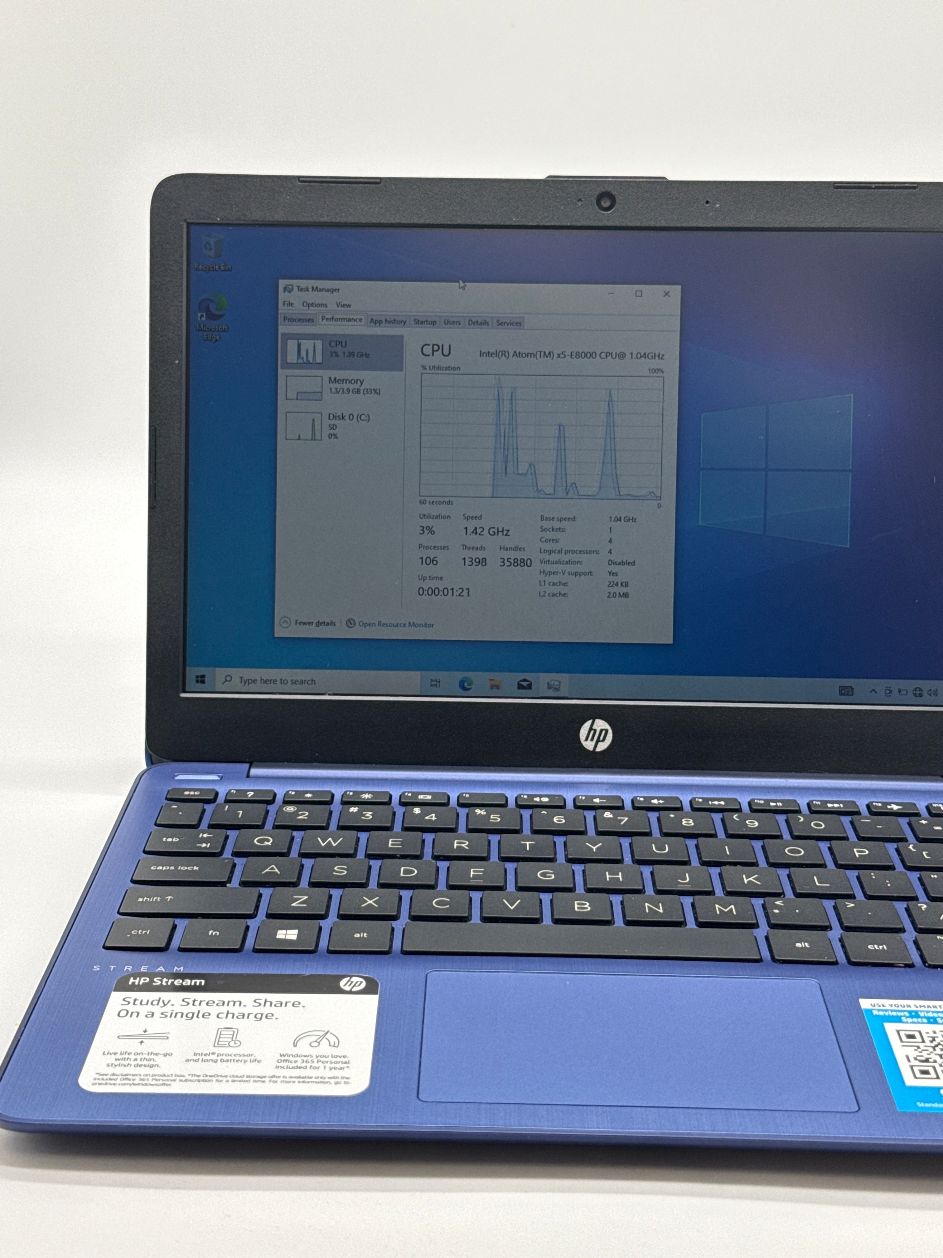 HP Stream 11-inch Intel Celeron Laptop with 4GB RAM and 32GB eMMC - Bad Battery