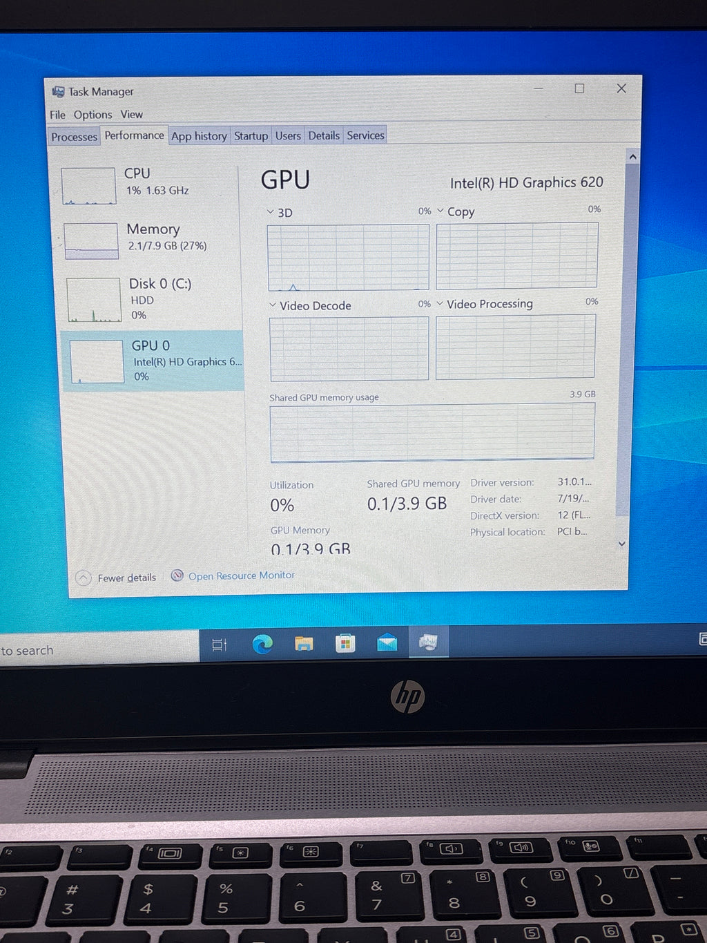 HP Elitebook 840 G4 Laptop i5-7300U 8GB RAM 512GB HDD - For Parts (Bad Battery)