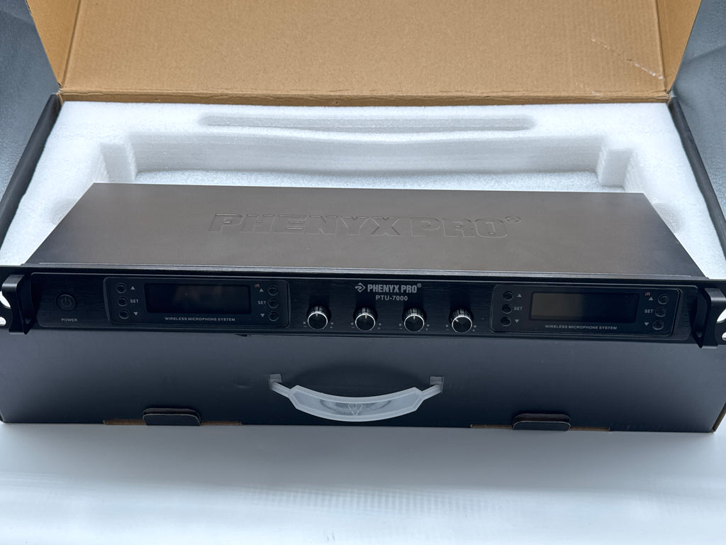 Phenyx Pro PTU-7000 Quad Channel UHF Wireless Microphone System - Used