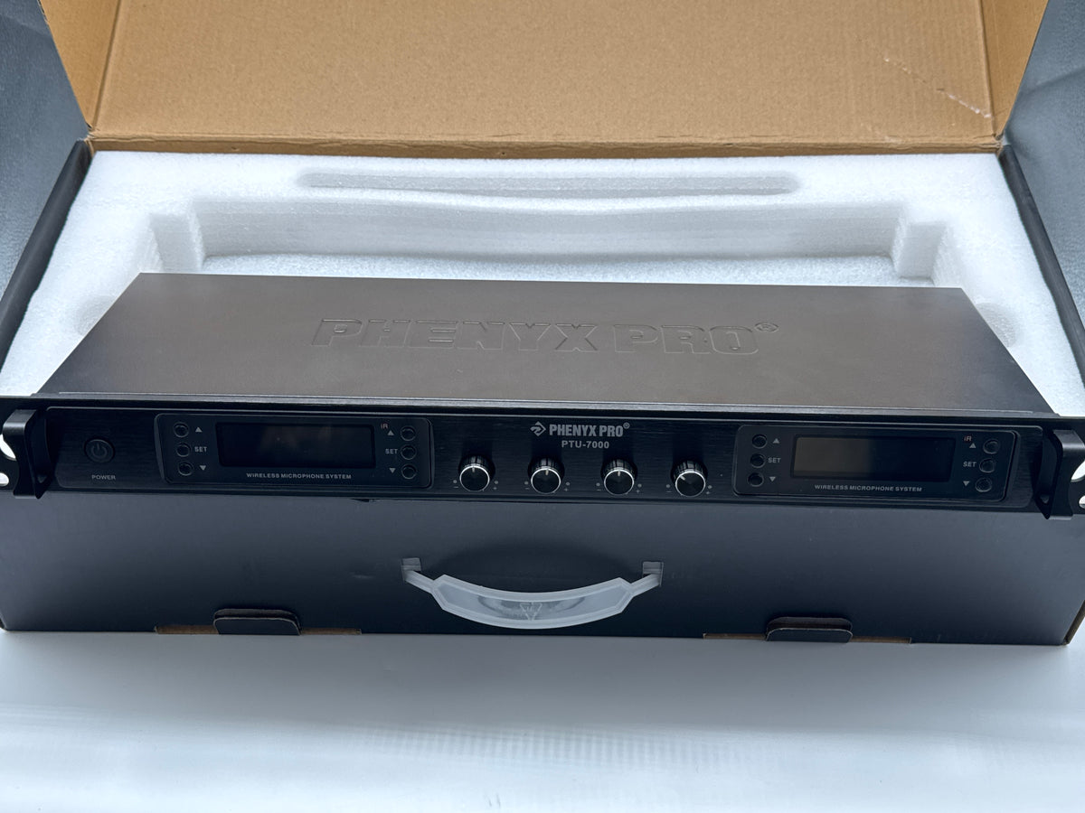 Phenyx Pro PTU-7000 Quad Channel UHF Wireless Microphone System - Used