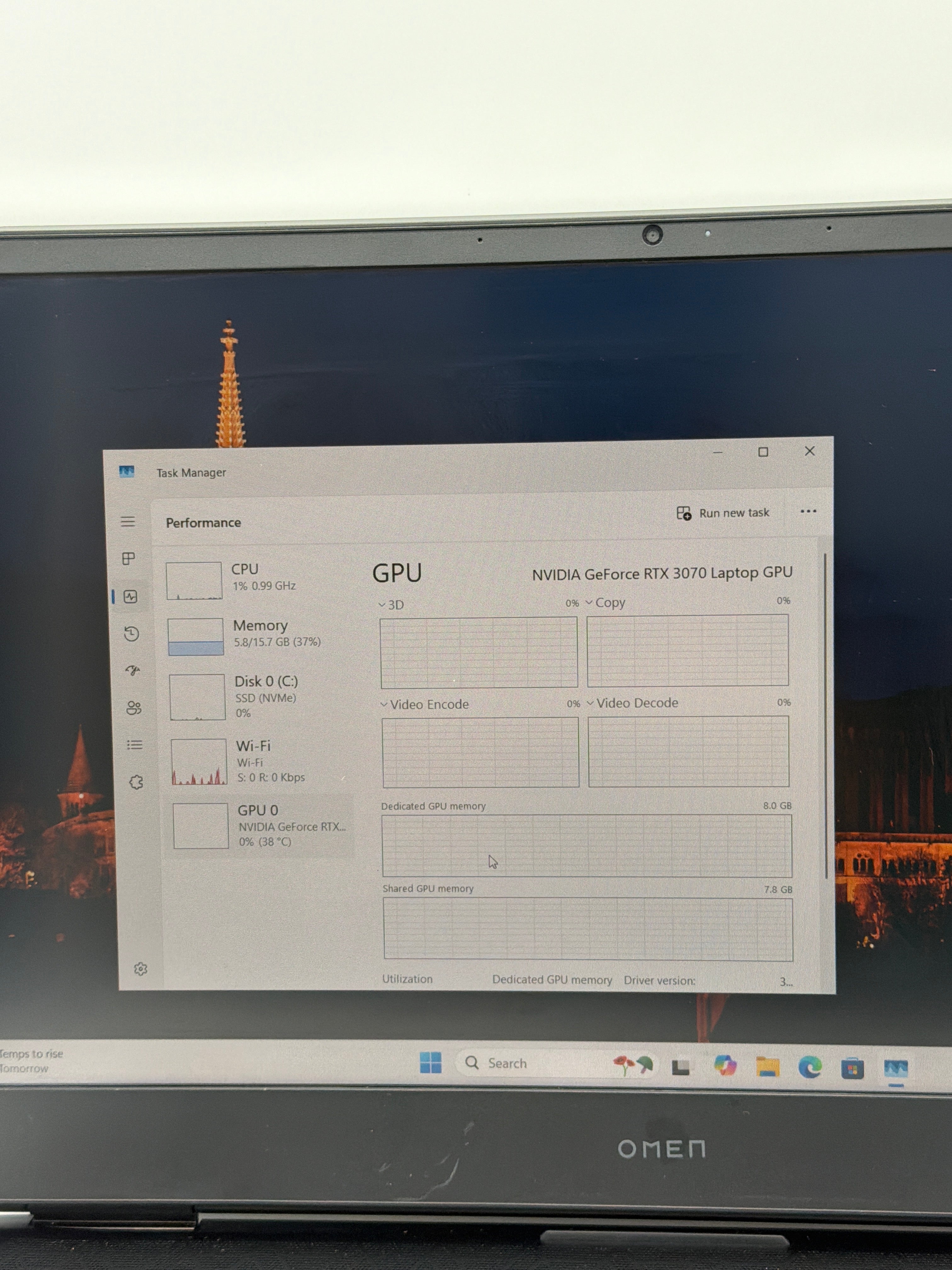HP Omen 16 2021 16-inch i7-12700H 16GB RAM 1TB SSD RTX 3070 Black Used