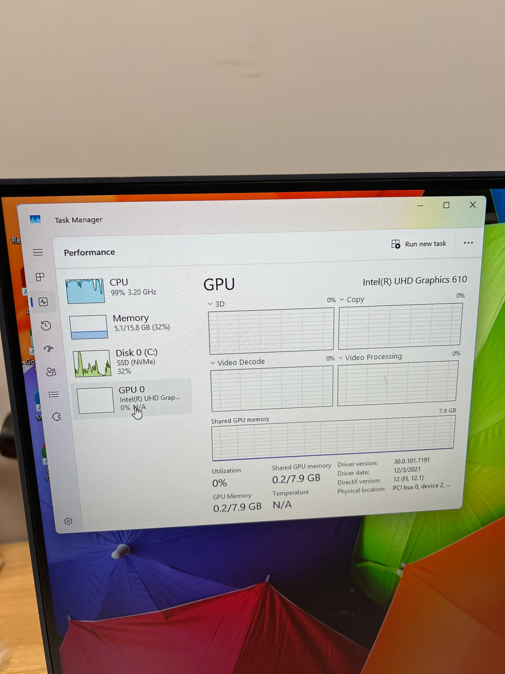 HP 22-DF0013W 21.5in G5905T 4GB RAM 256GB SSD All-in-One PC Used