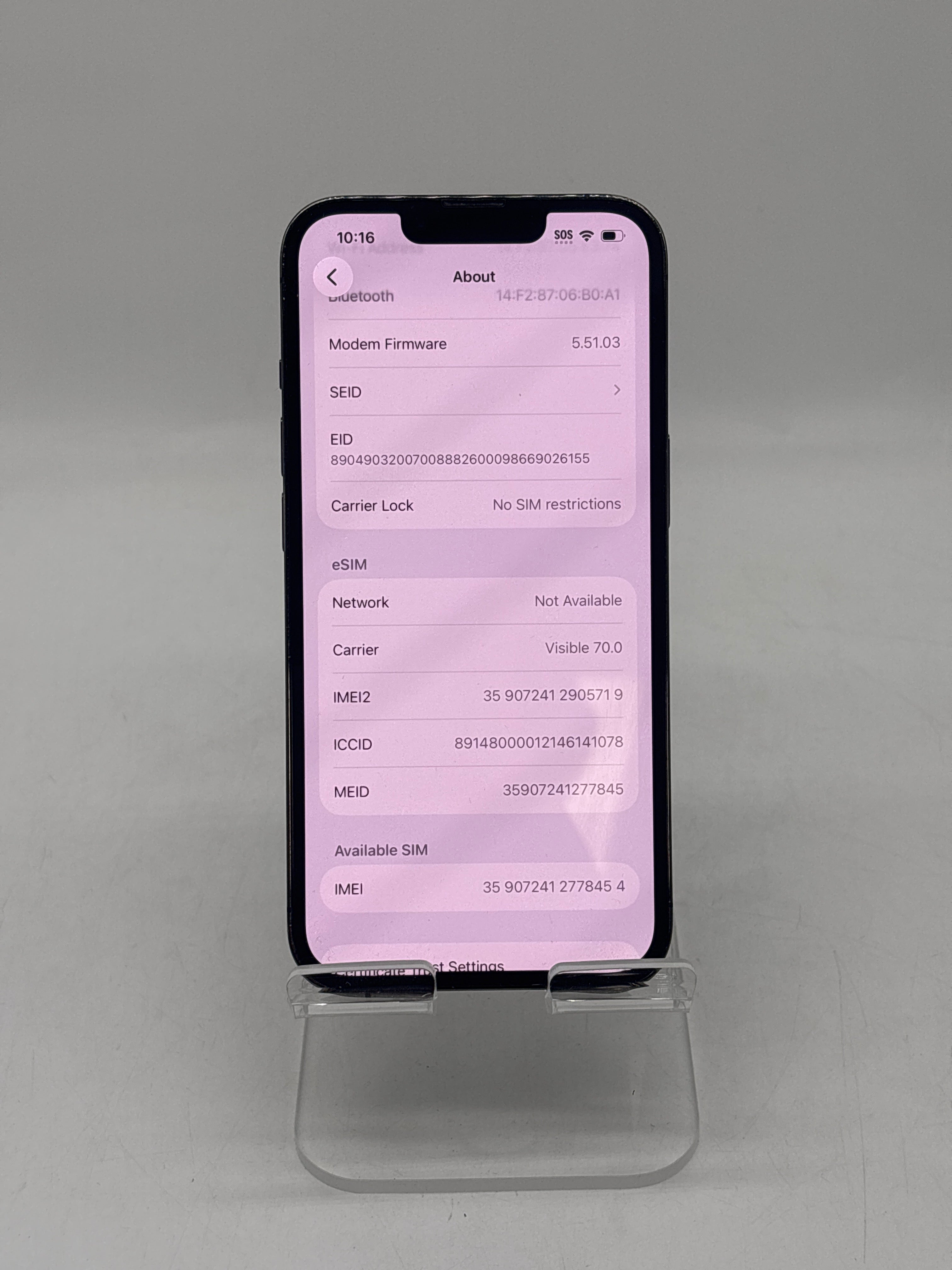 Apple iPhone 13 Pro 6.1" A2483 128GB Unlocked Graphite - For Parts