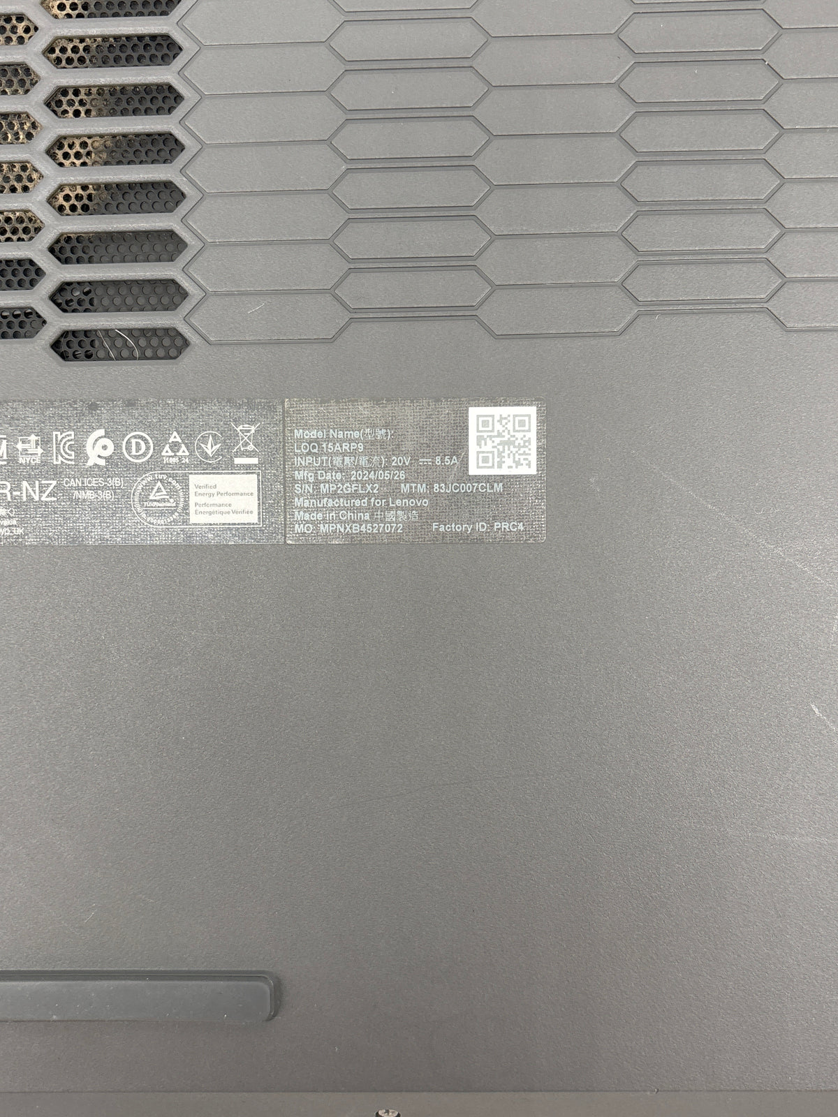 Lenovo LOQ 15ARP9 15" AMD Ryzen 5 7235HS 8GB RAM 512GB SSD RTX 3050 - READ