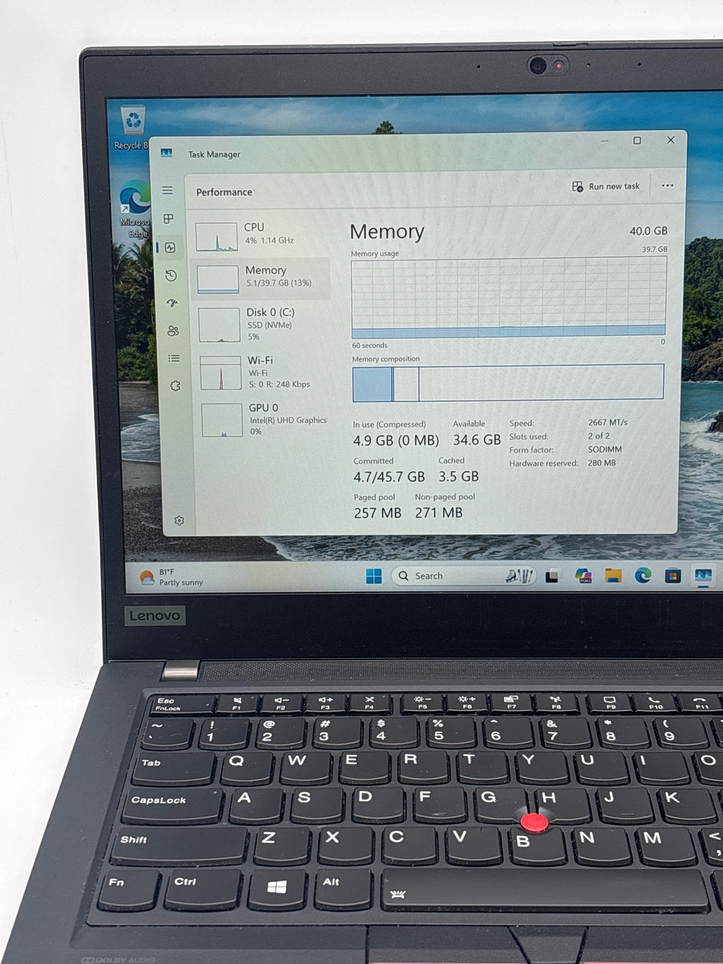 Lenovo ThinkPad T14 Gen 1 Touch i5-10310U 40GB RAM 1TB SSD