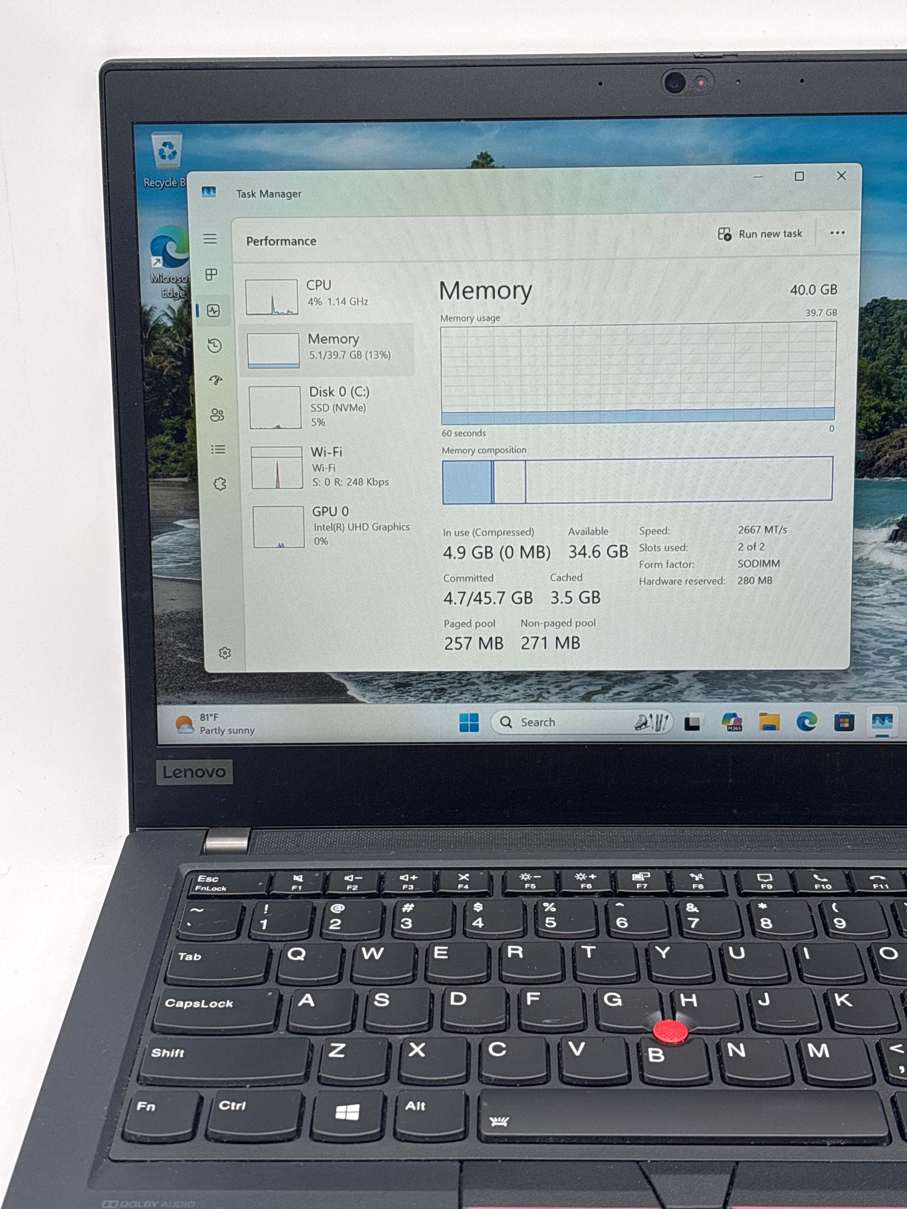 Lenovo ThinkPad T14 Gen 1 Touch i5-10310U 40GB RAM 1TB SSD