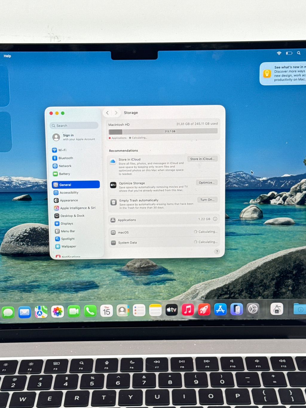 Apple MacBook Air 15in M2 A2941 8GB RAM 256GB SSD Silver - Used