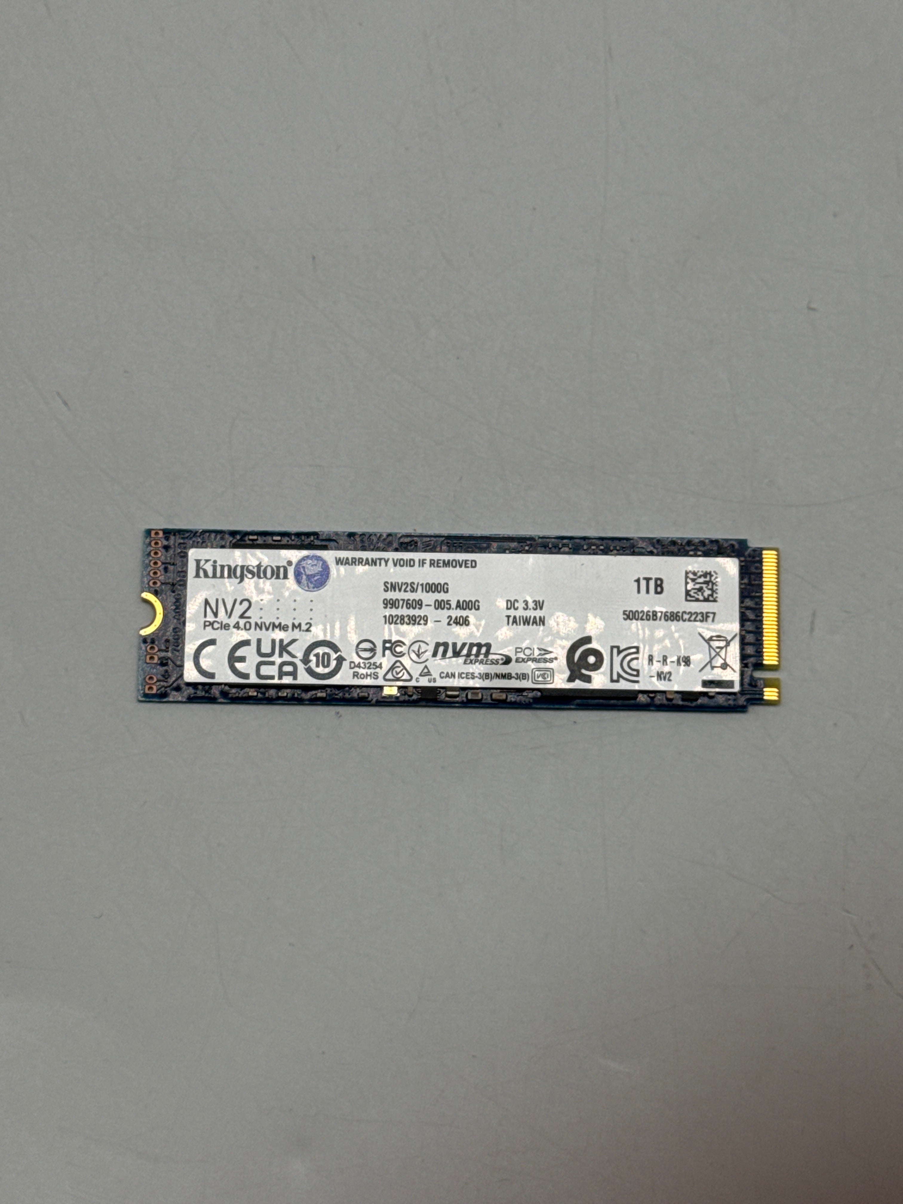 Kingston NV2 1TB M.2 NVMe Gen 4 SSD 2280 - Used