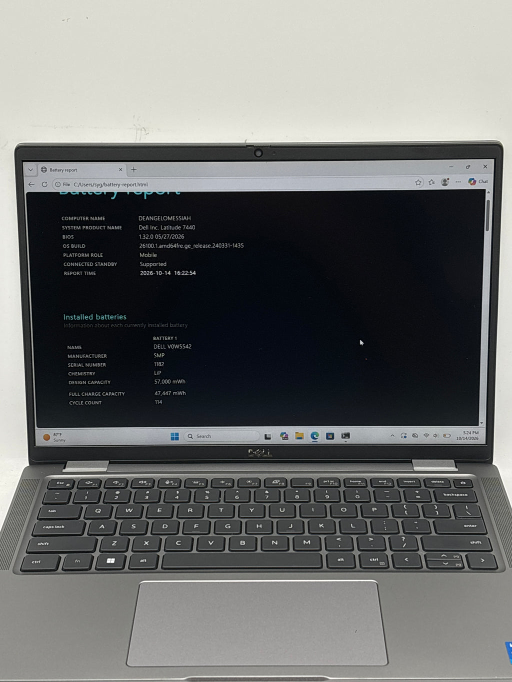 Dell Latitude 7440 P174G i5-1340P 16GB RAM 512GB SSD - Used