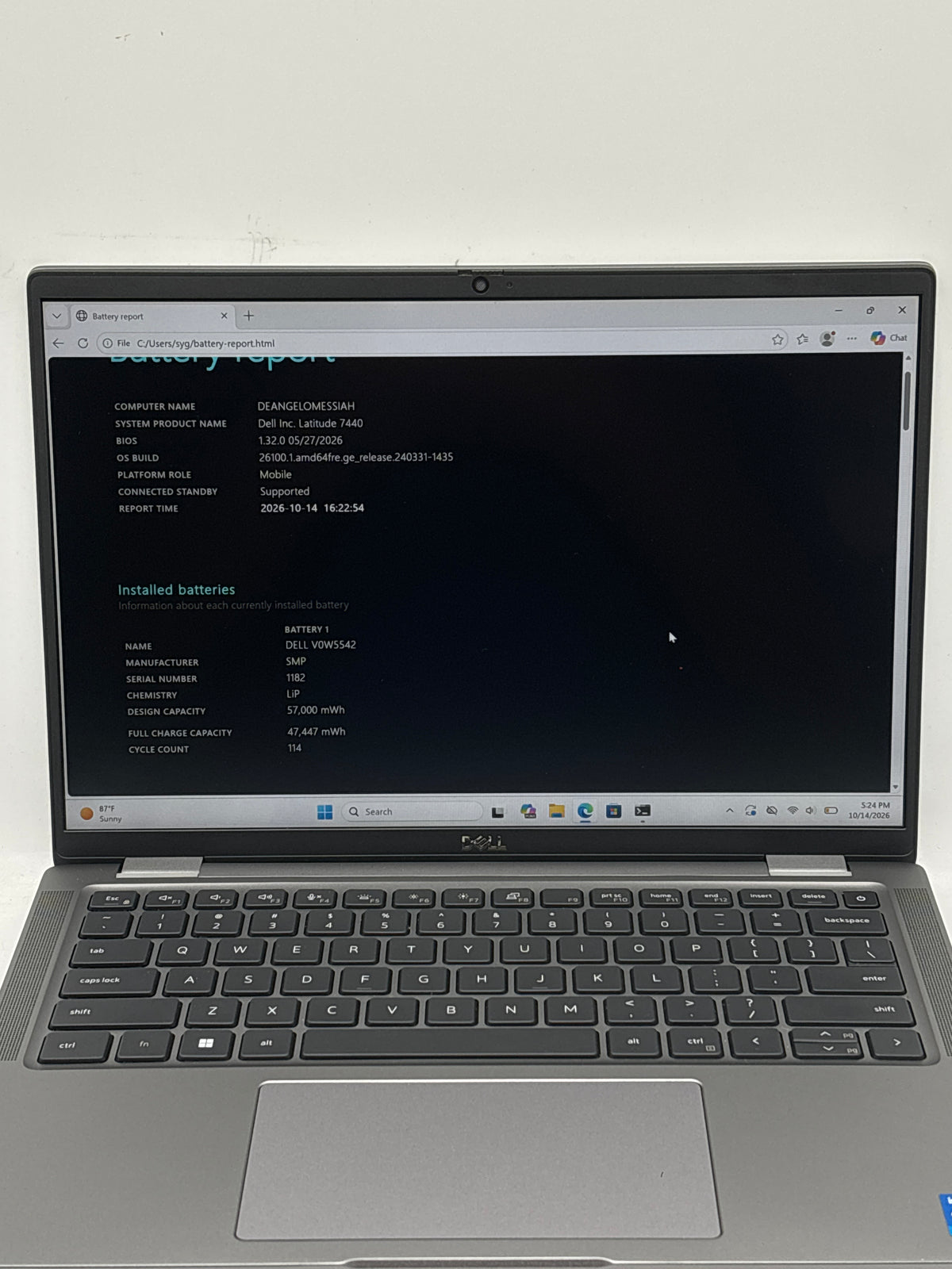 Dell Latitude 7440 P174G i5-1340P 16GB RAM 512GB SSD - Used