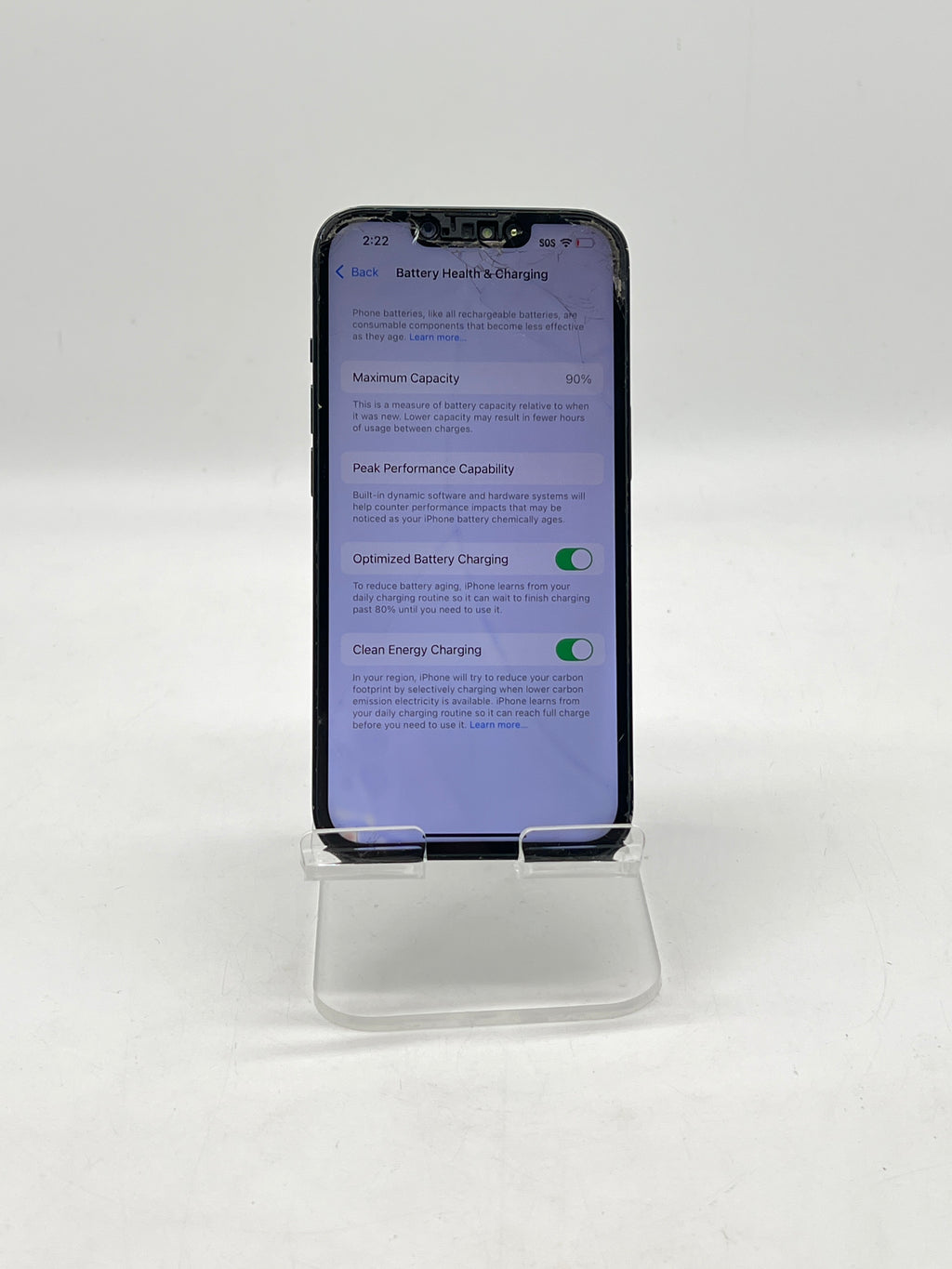 ATT Apple iPhone 14 128GB Midnight - Cracked Back And Screen