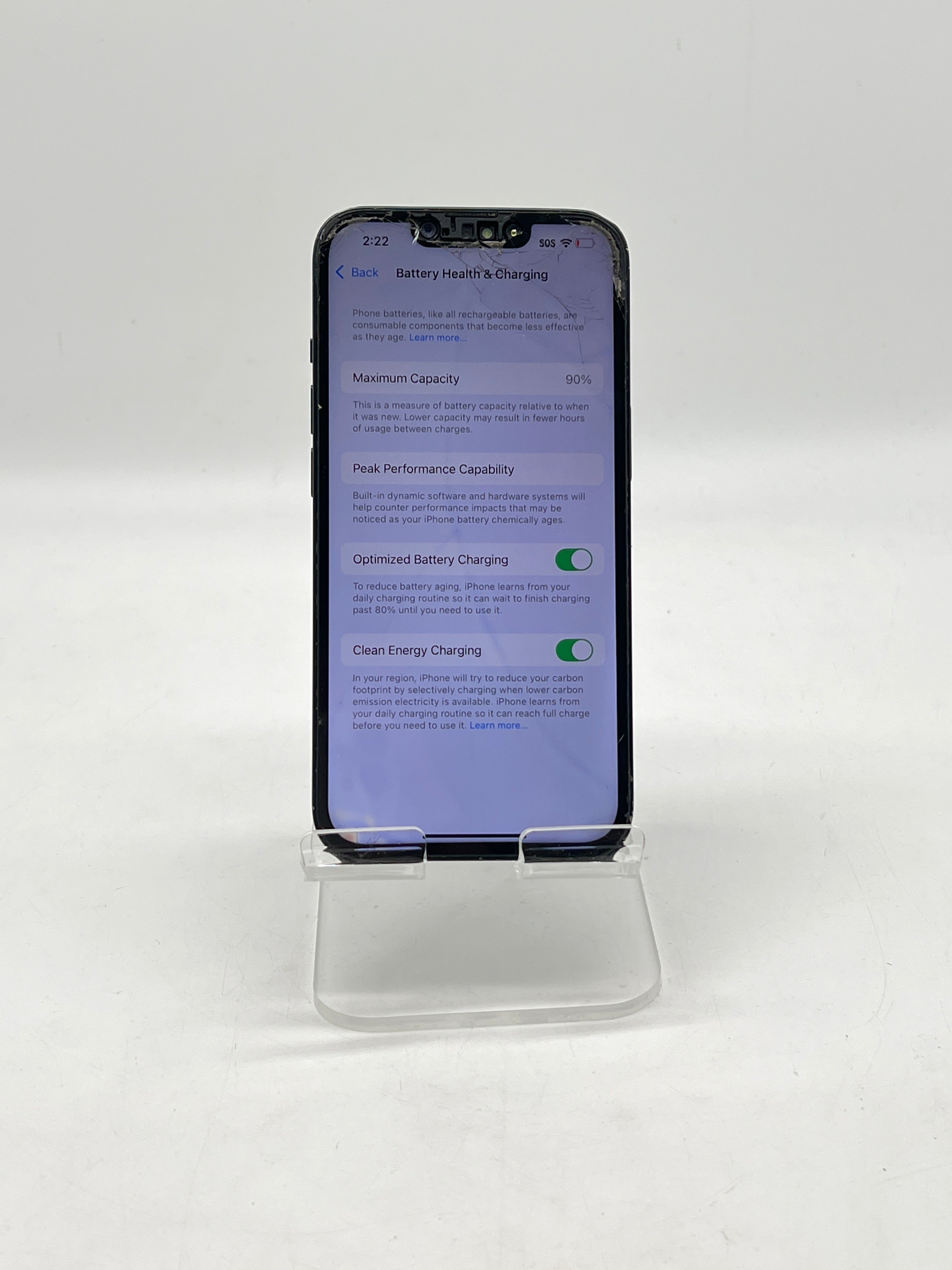 ATT Apple iPhone 14 128GB Midnight - Cracked Back And Screen