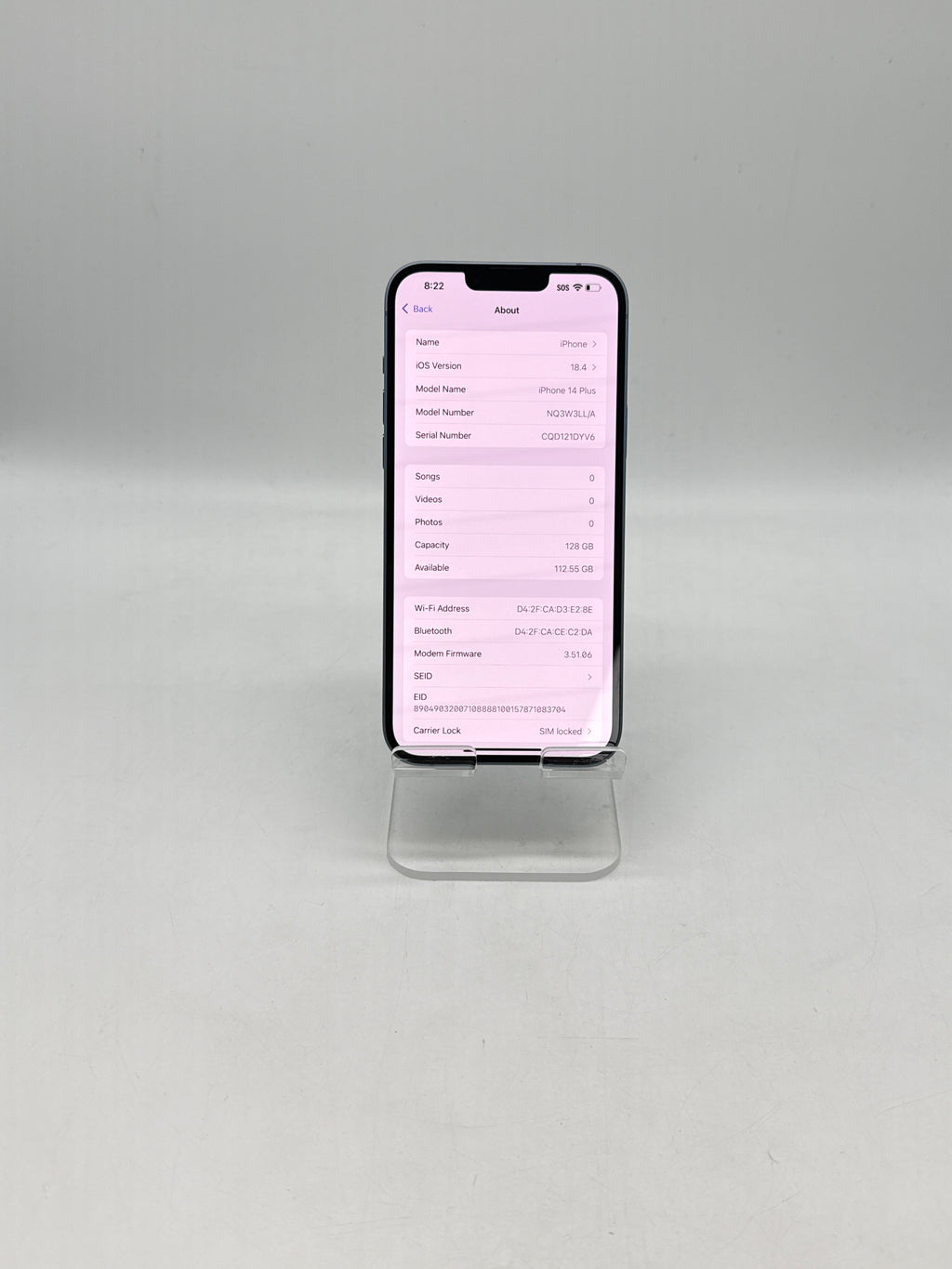 Apple iPhone 14 Plus A2632 128GB AT&T - Check ESN Cracked Back